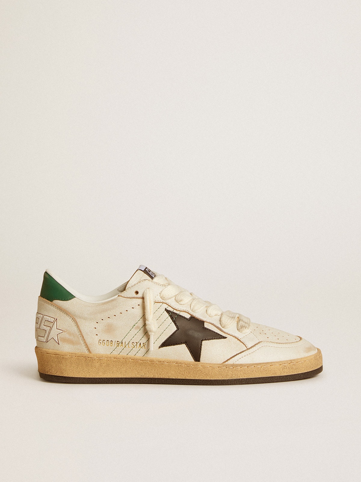 Men's Ball Star with black leather star and green leather heel tab
