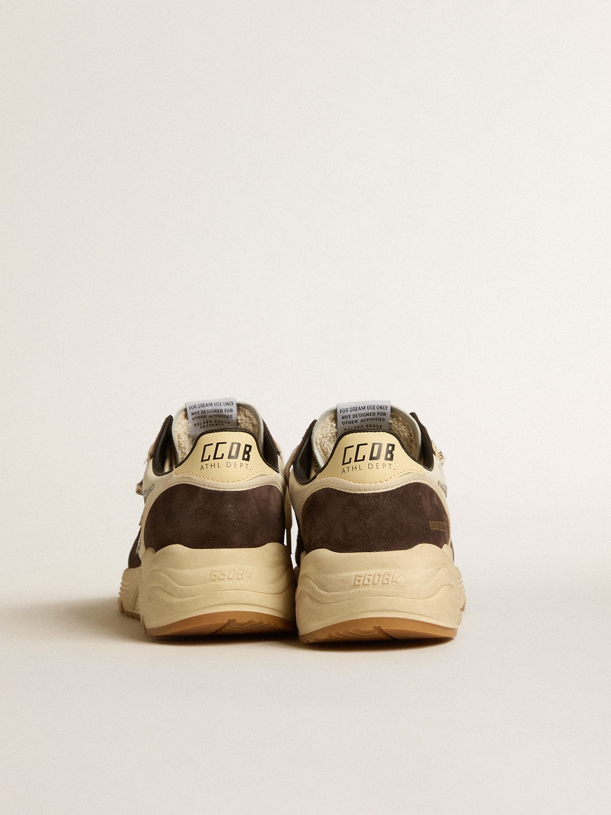 Women's Running Sole LTD in nappa and brown suede with a Swarovski crystal star