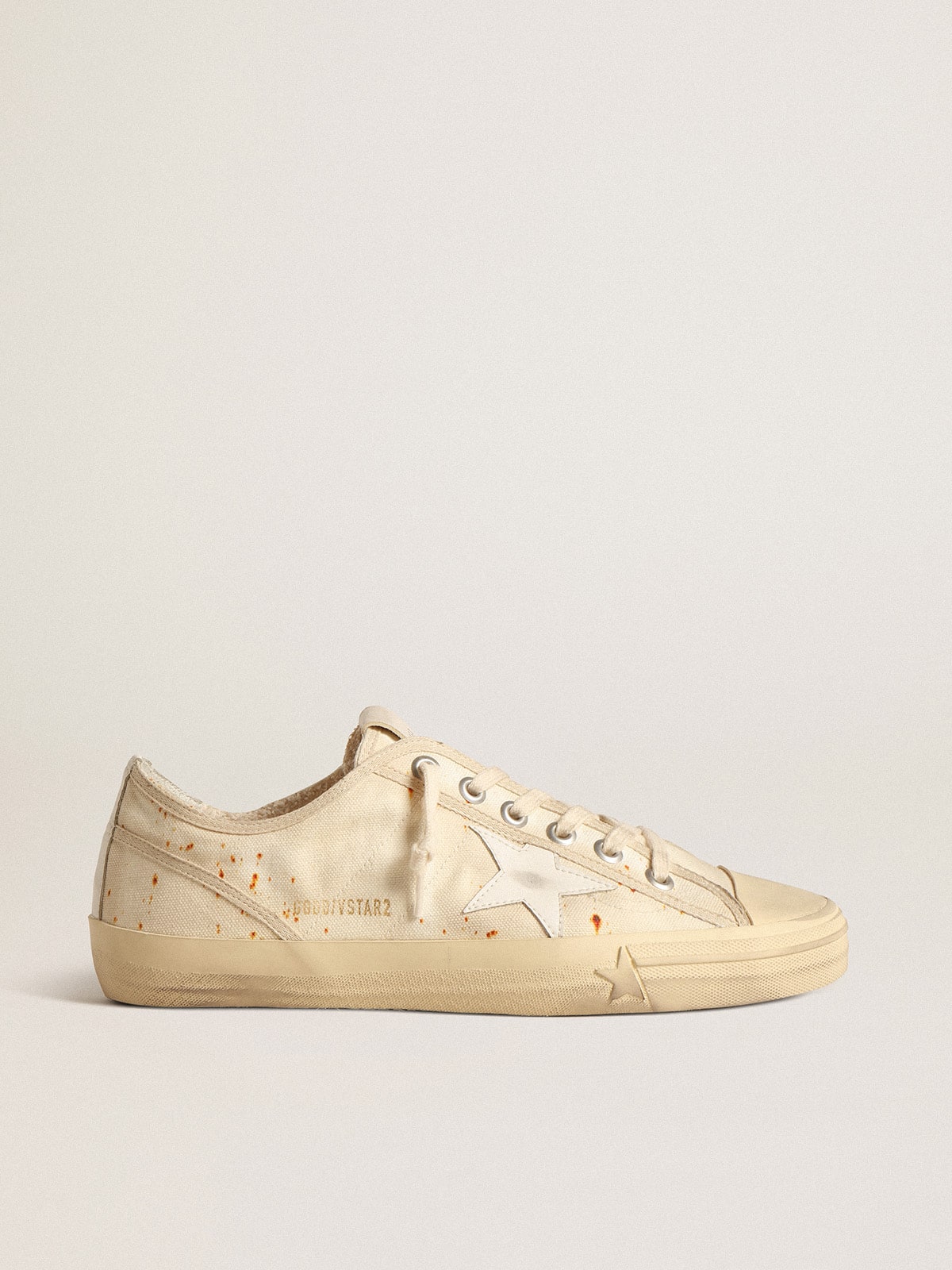 Men's V-Star LAB in canvas with leather star and rust-colored marks