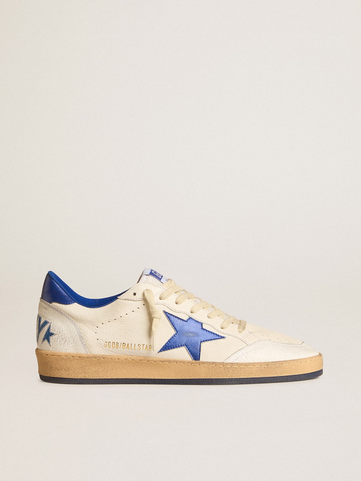 Women's Ball Star Wishes in white nappa leather with bright blue star and heel tab