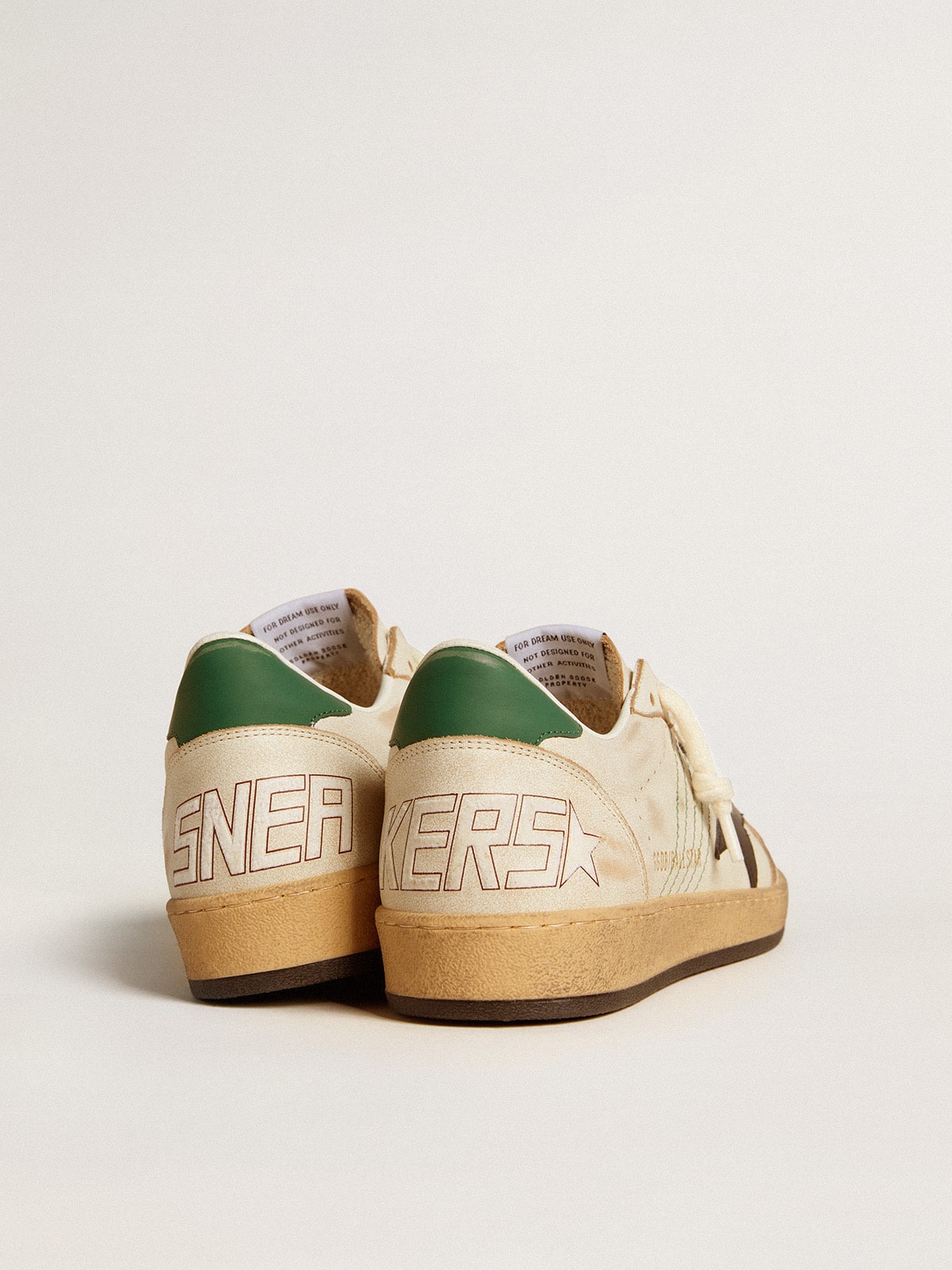 Men's Ball Star with black leather star and green leather heel tab