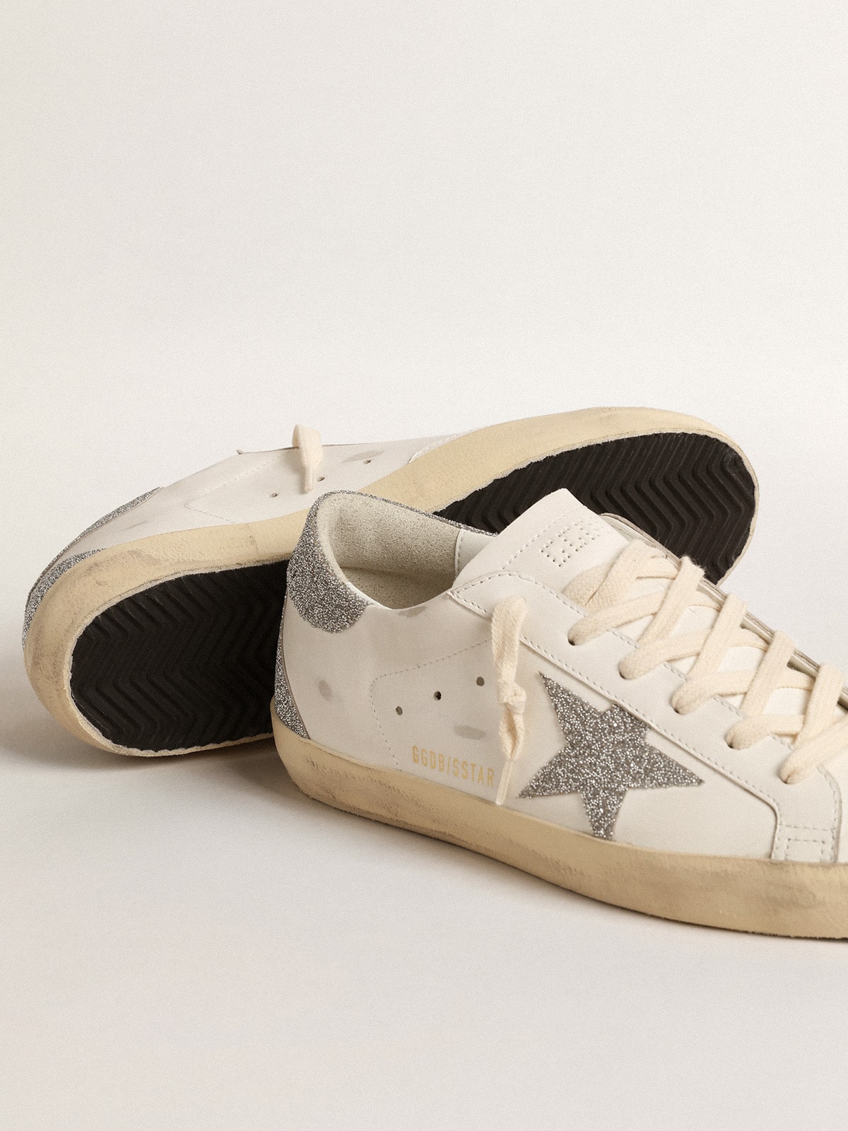 Women's Super-Star with silver Swarovski crystal star and heel tab