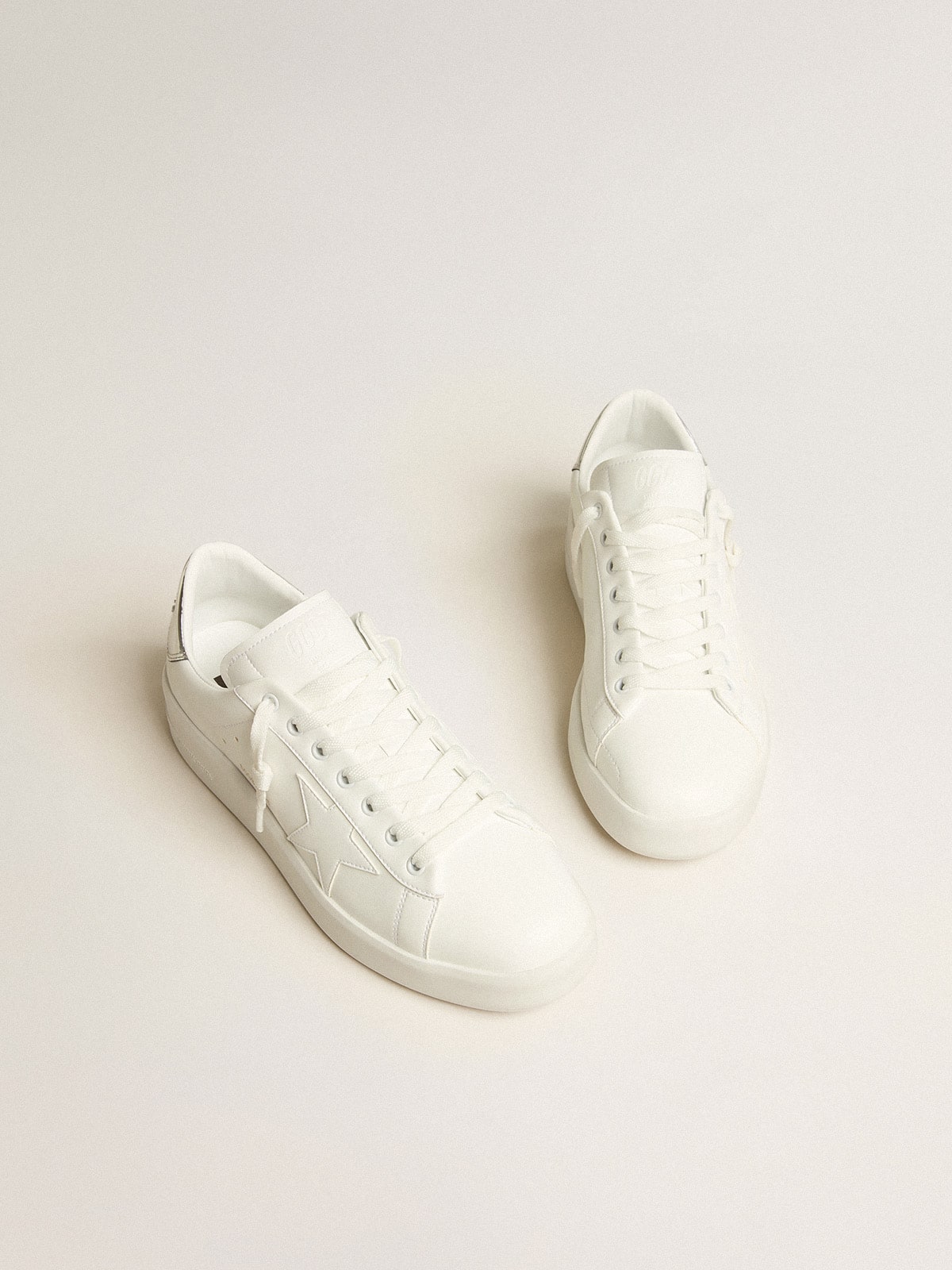 Men's bio-based Purestar with white star and mirror-effect heel tab