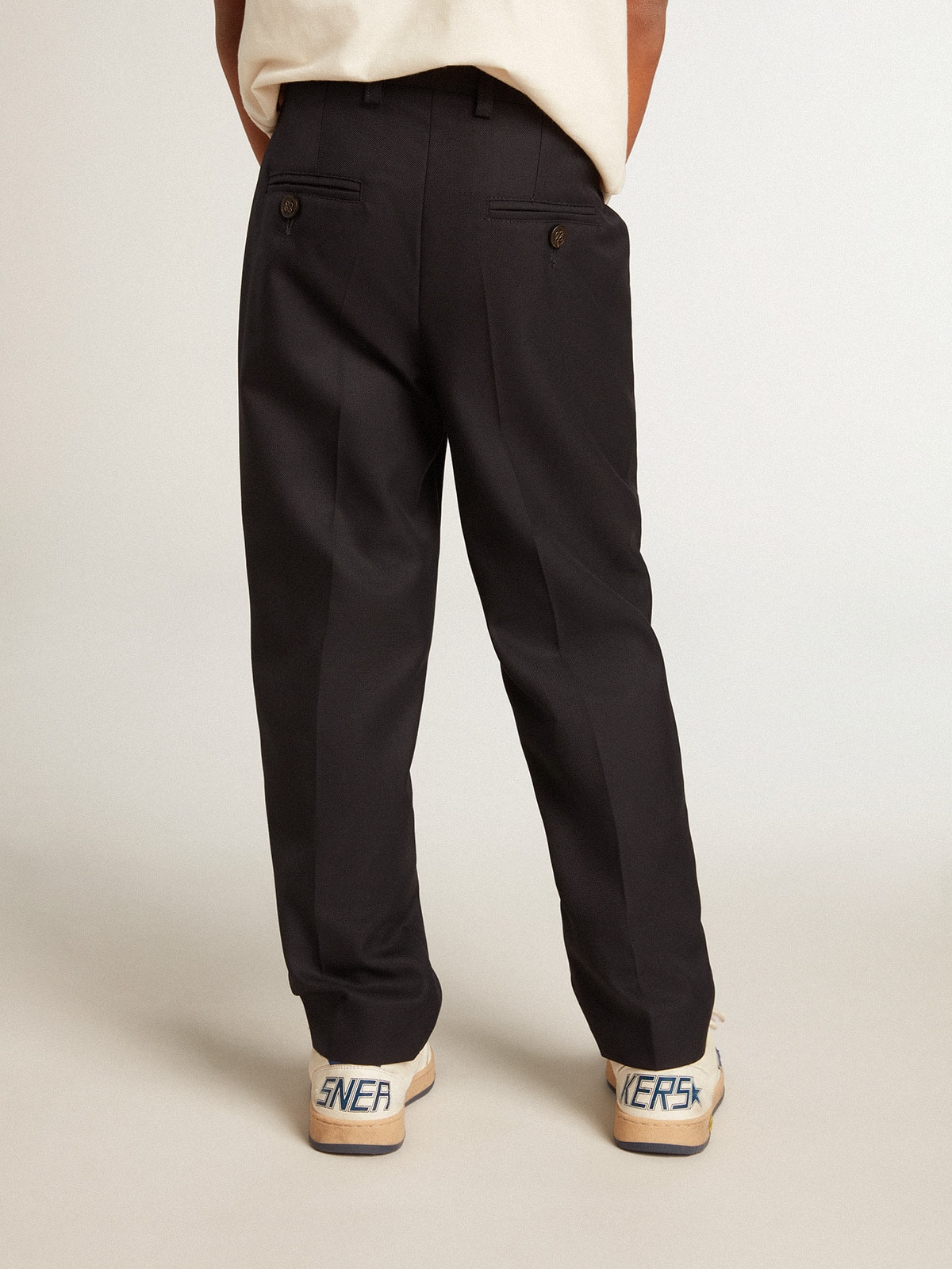 Boys' pants in dark blue wool