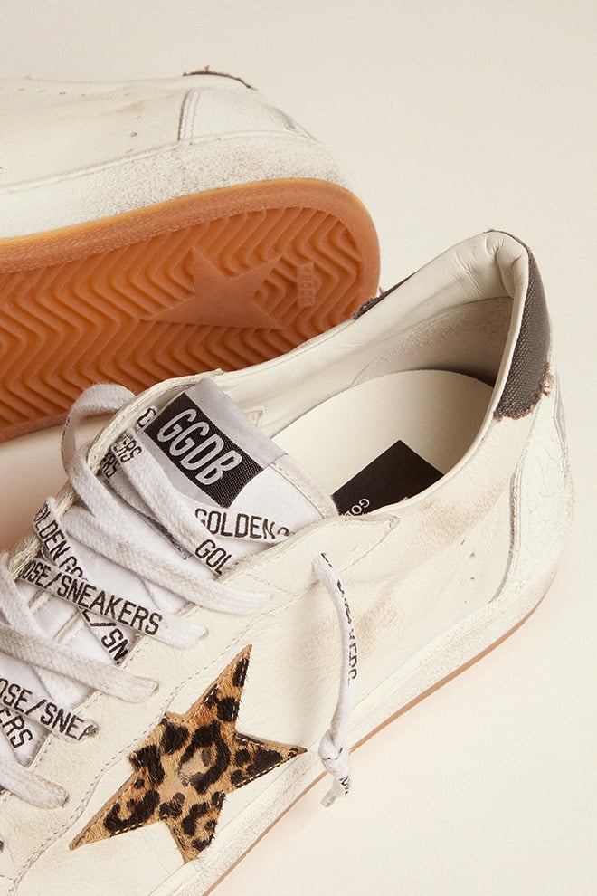 Women's Ball Star in nappa leather with leopard star and black heel tab