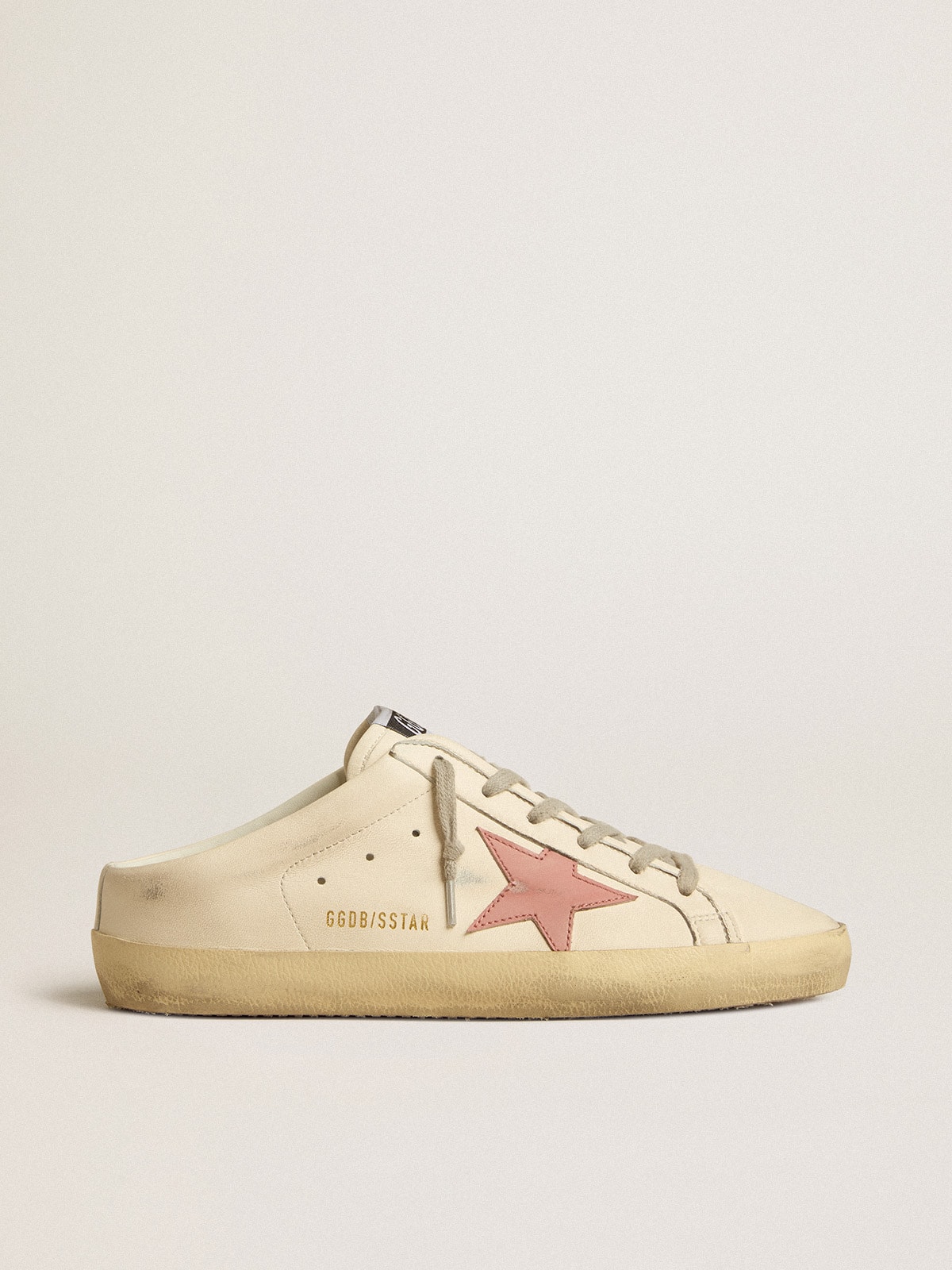 Women's Super-Star Sabots in nappa with pink leather star