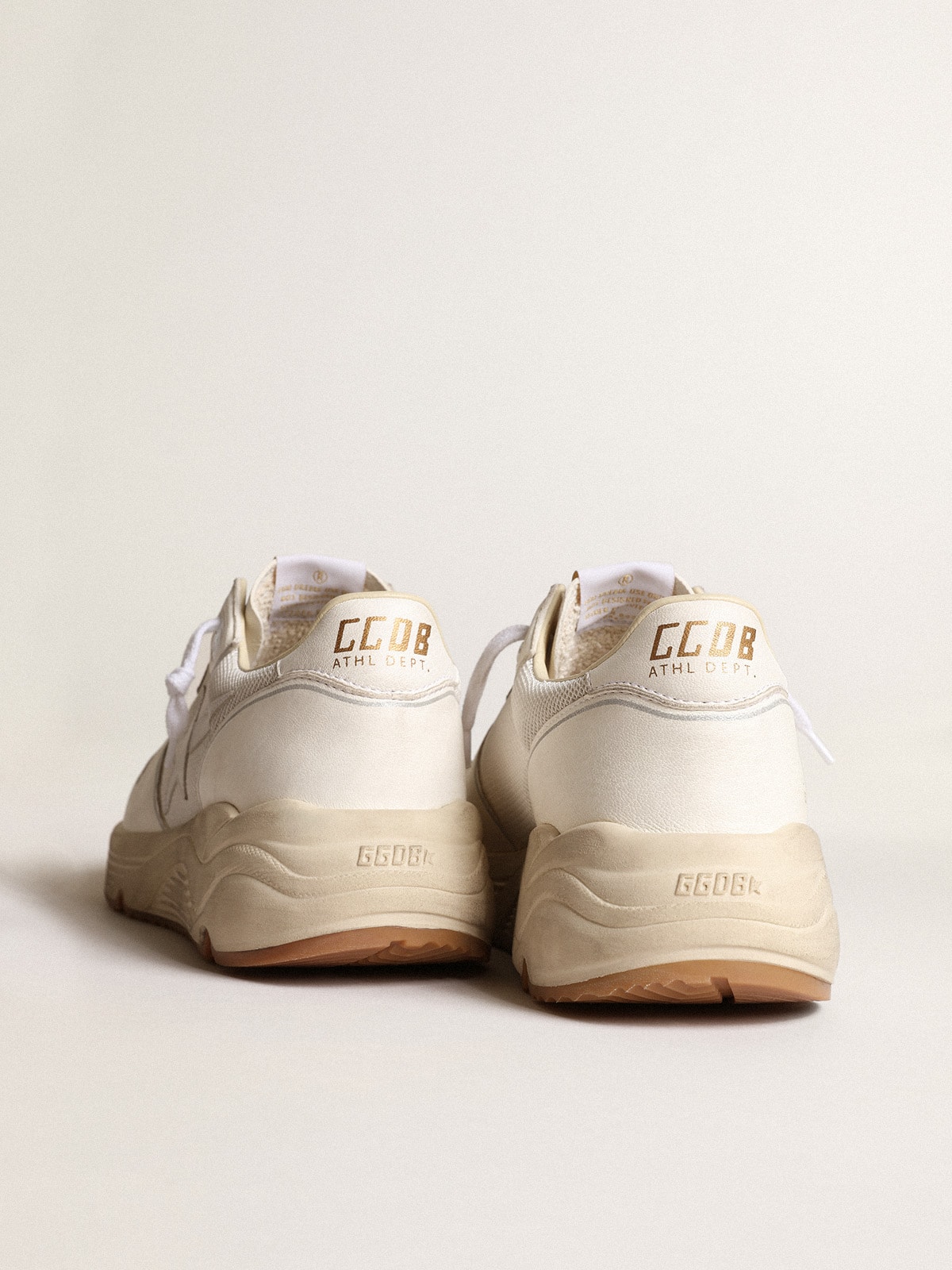 Men's Running Sole in mesh and white nappa
