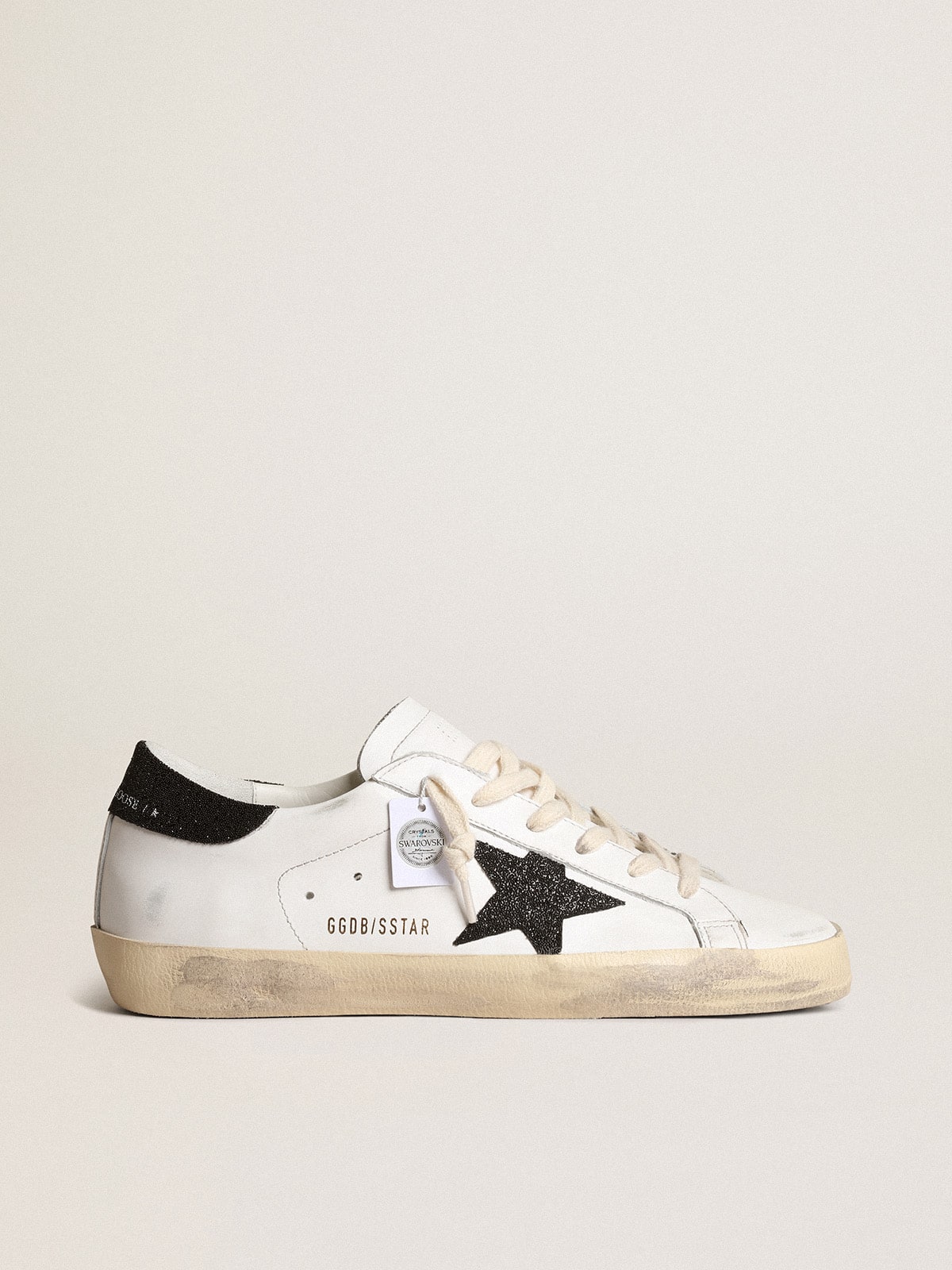 Women's Super-Star with a black Swarovski crystal star and heel tab