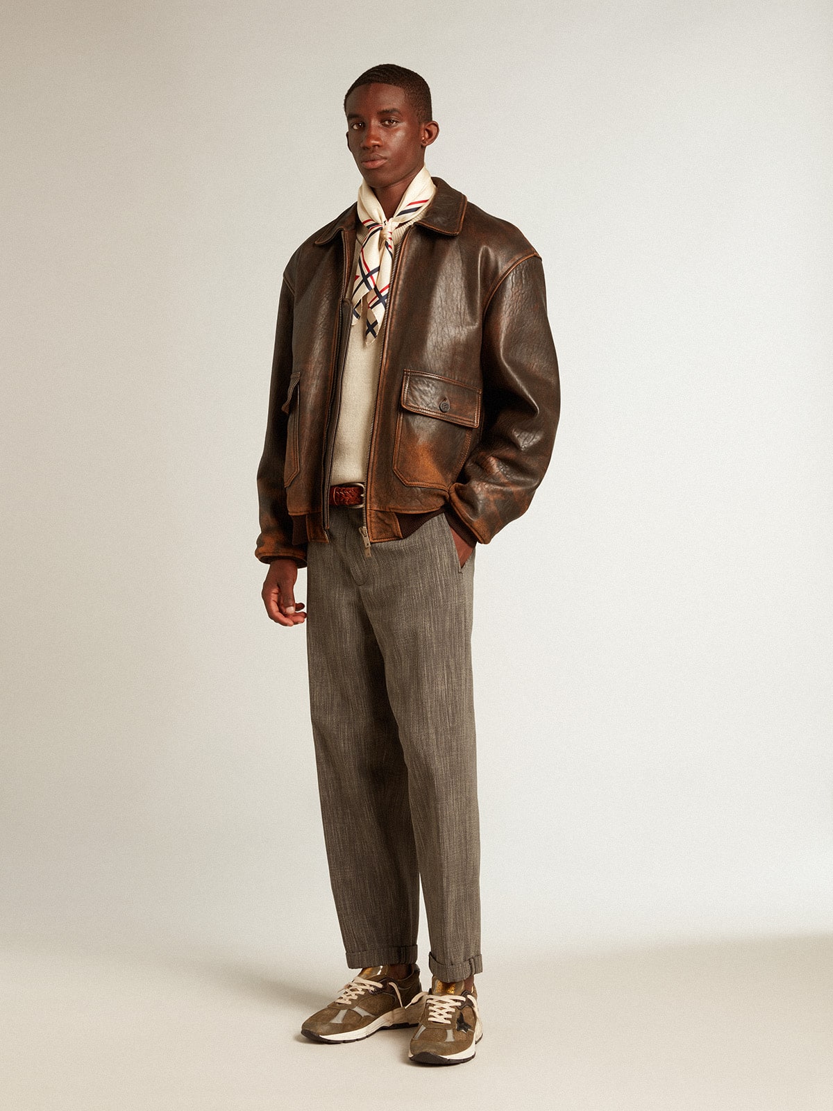 Men's Dad-Star in suede and mesh with black leather star and heel tab