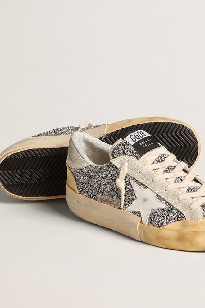 Women's Super-Star LAB with white star and Swarovski glitter upper