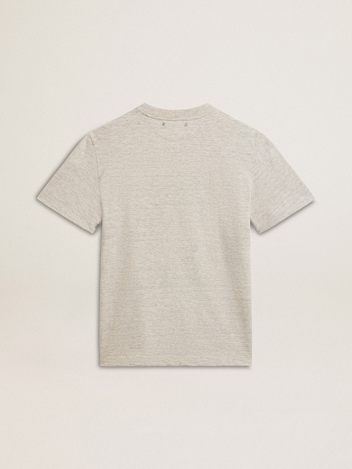 Women's T-shirt in gray melange cotton with seasonal print