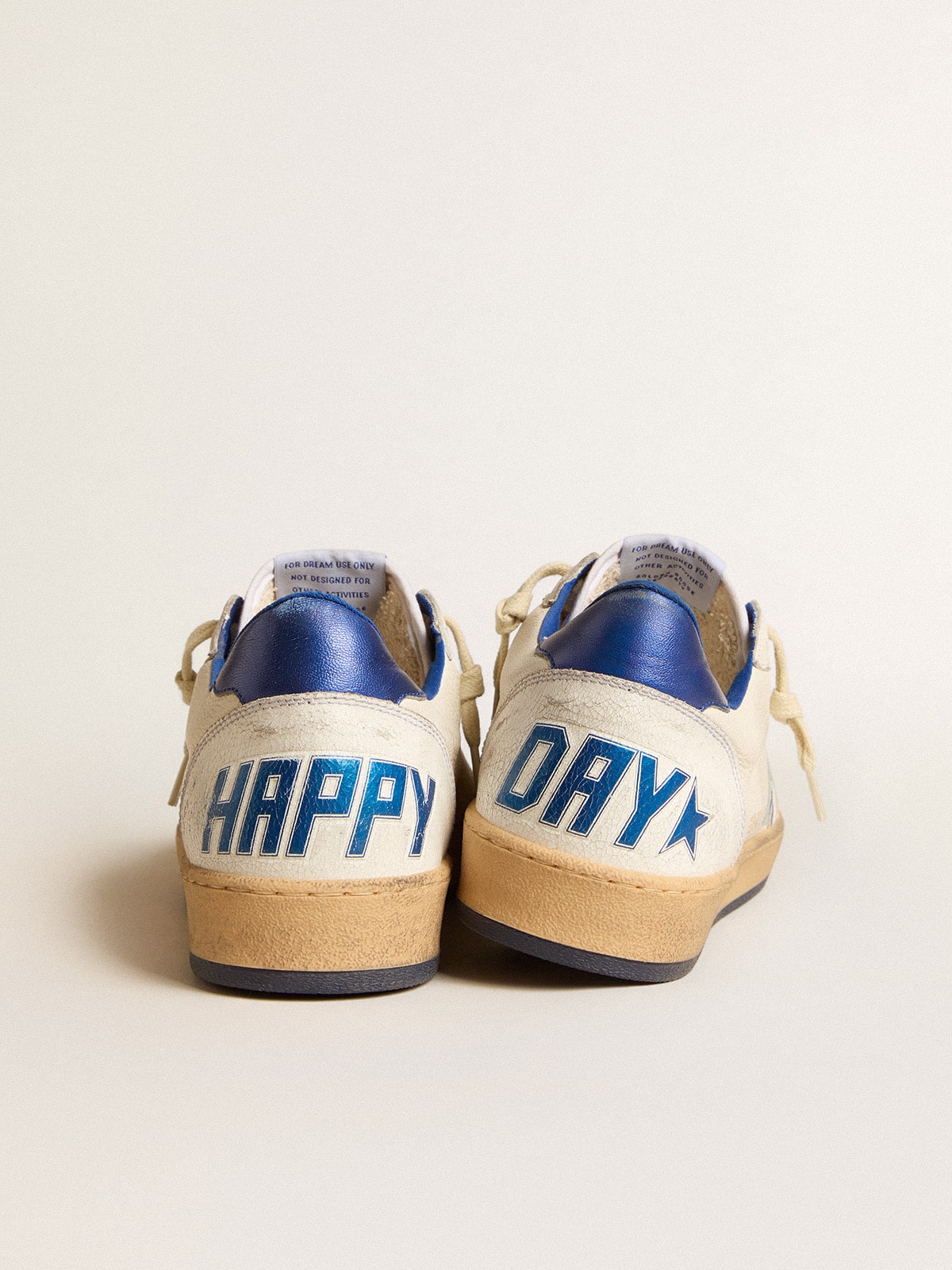 Women's Ball Star Wishes in white nappa leather with bright blue star and heel tab