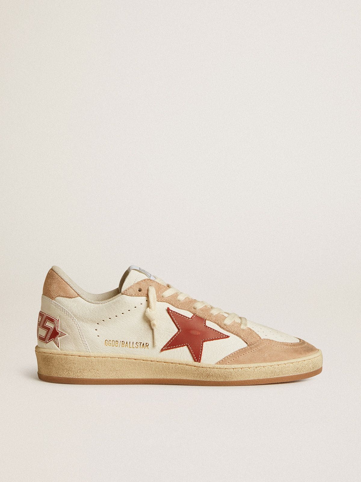 Women's Ball Star in nappa leather with red star and pink suede inserts