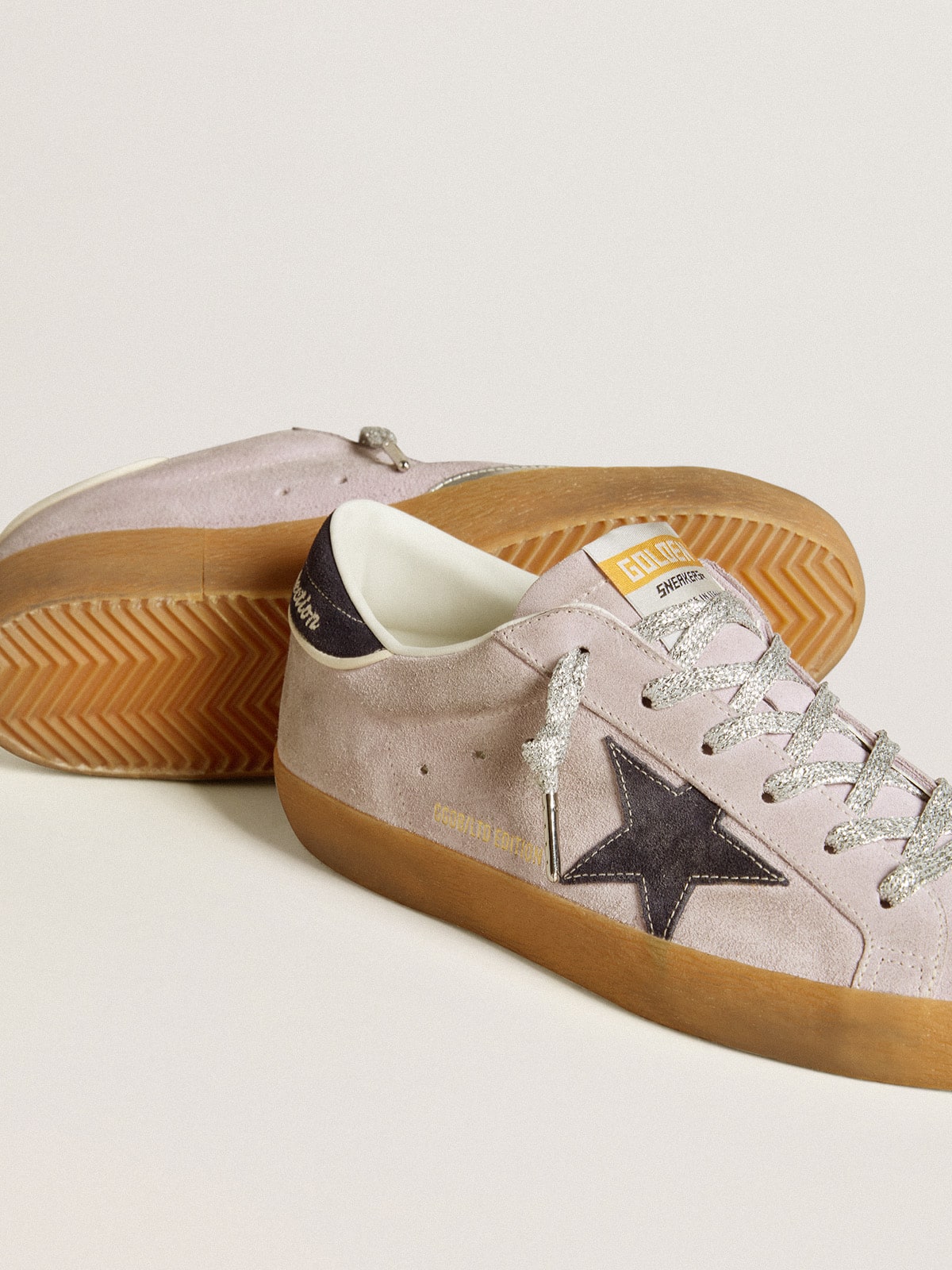 Women's Super-Star LTD in lilac suede with midnight blue suede star and heel tab