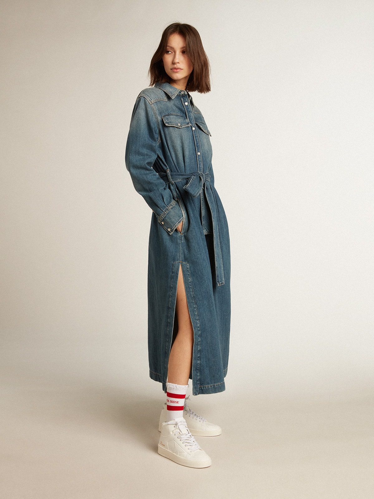 Women's bio-based Mid-Stardan with white star and heel tab