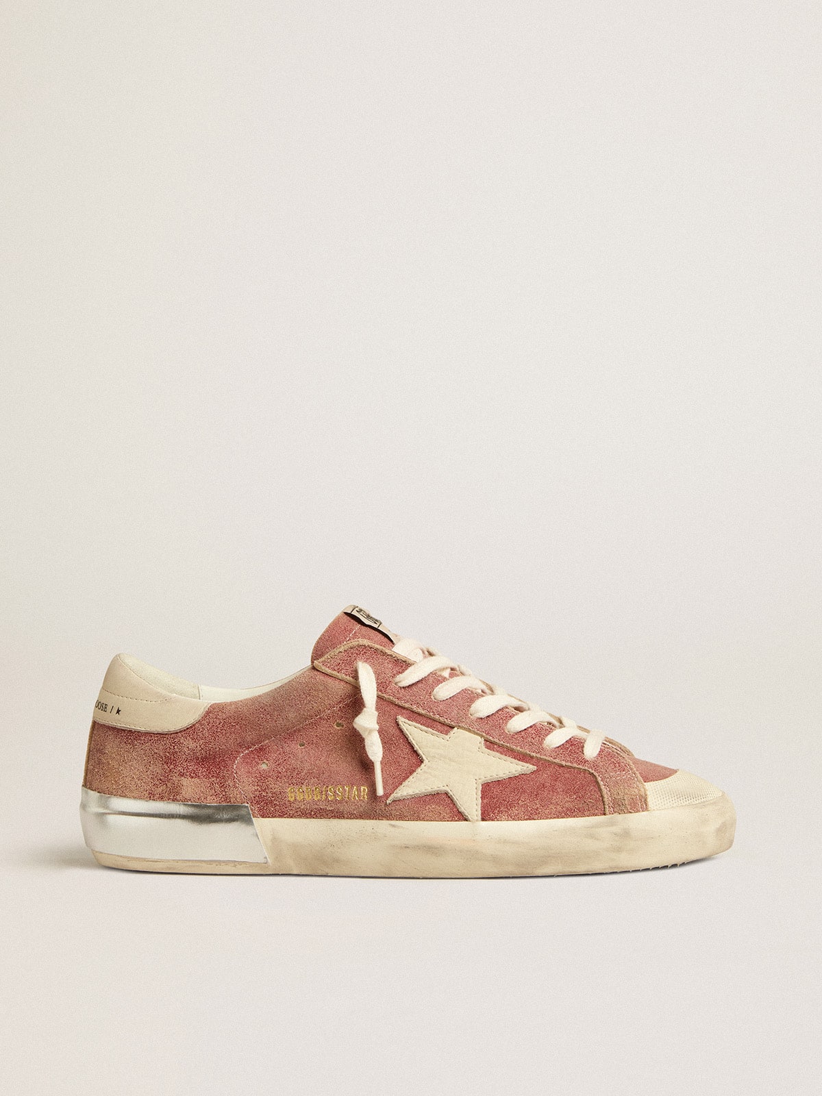 Men's Super-Star in red leather with cream nubuck star and heel tab