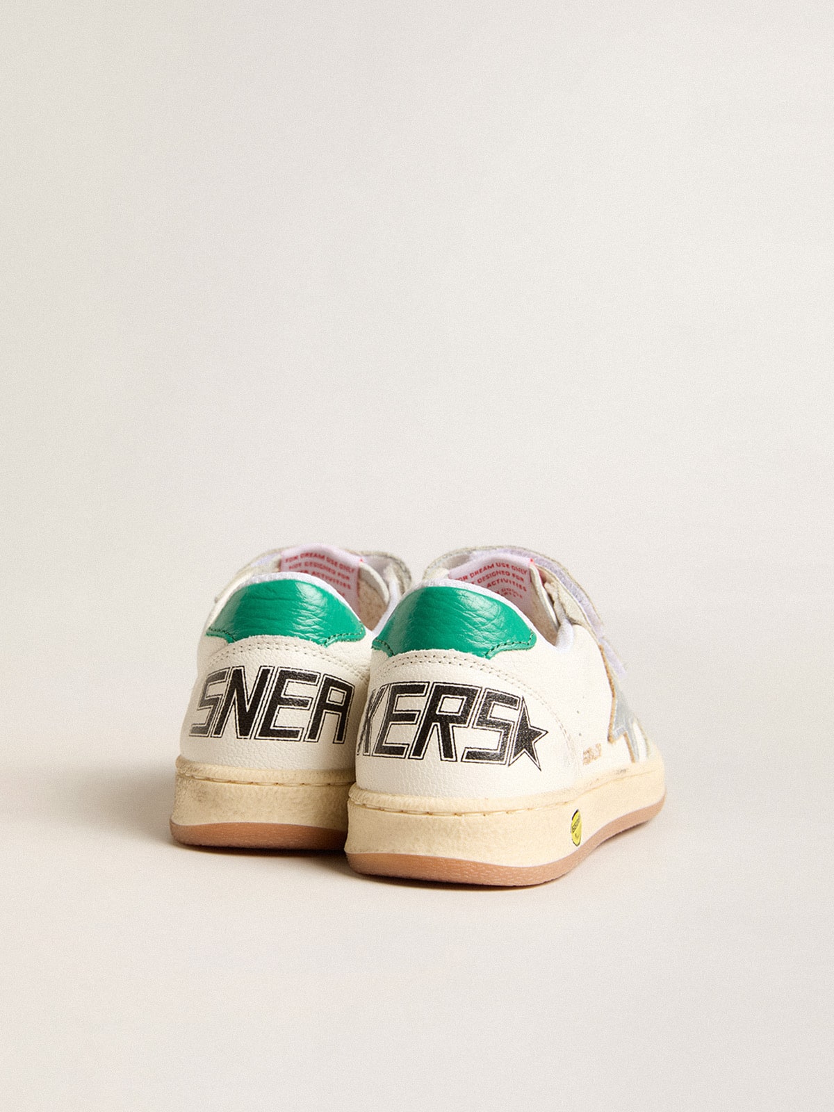 Junior Ball Star with silver star and green suede heel tab