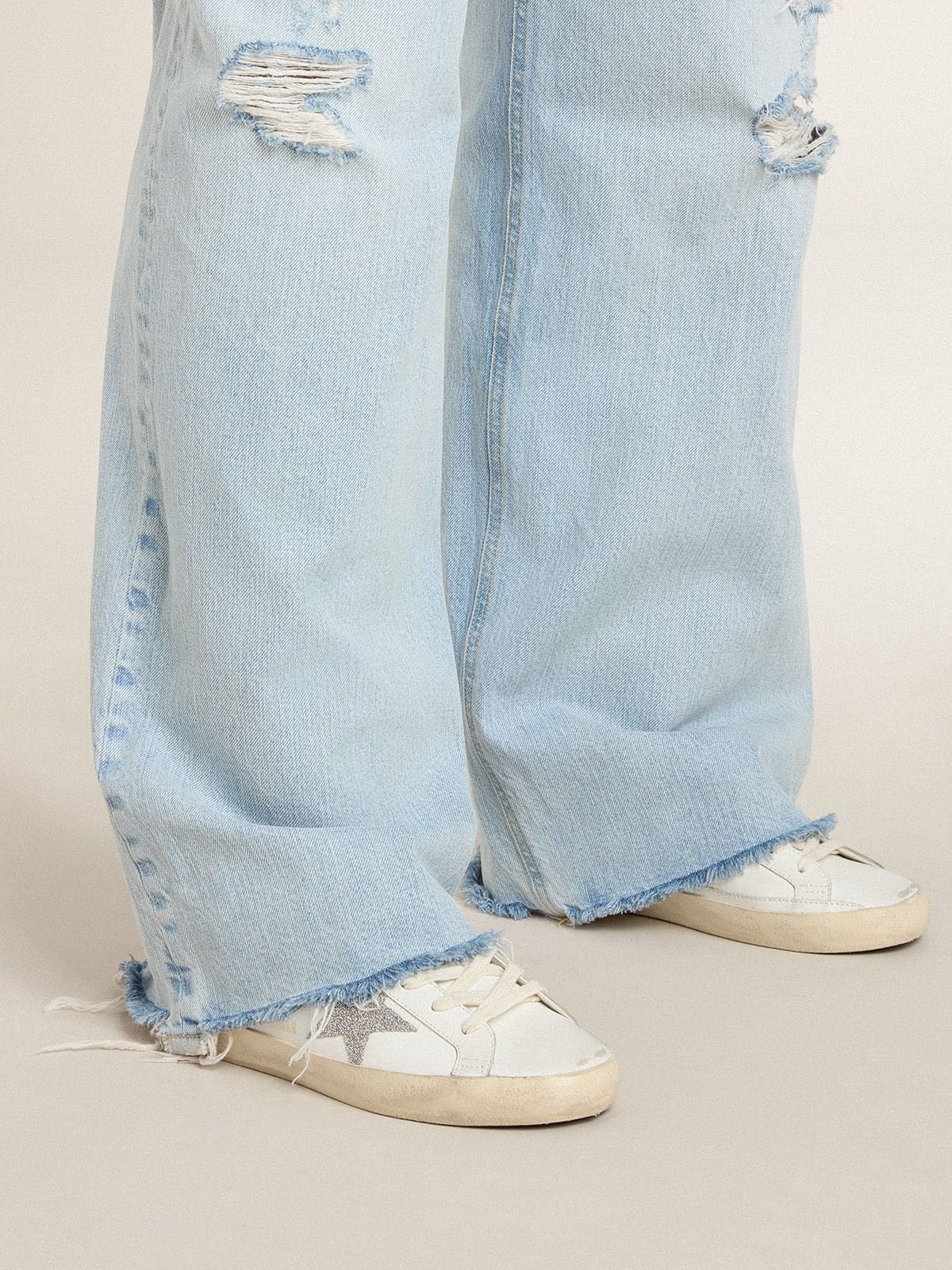 Women's Super-Star with silver Swarovski crystal star and heel tab