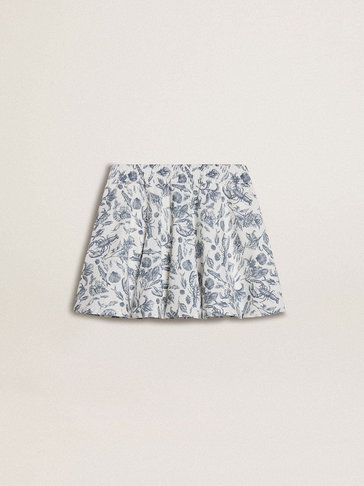 Girls' white skirt with blue print