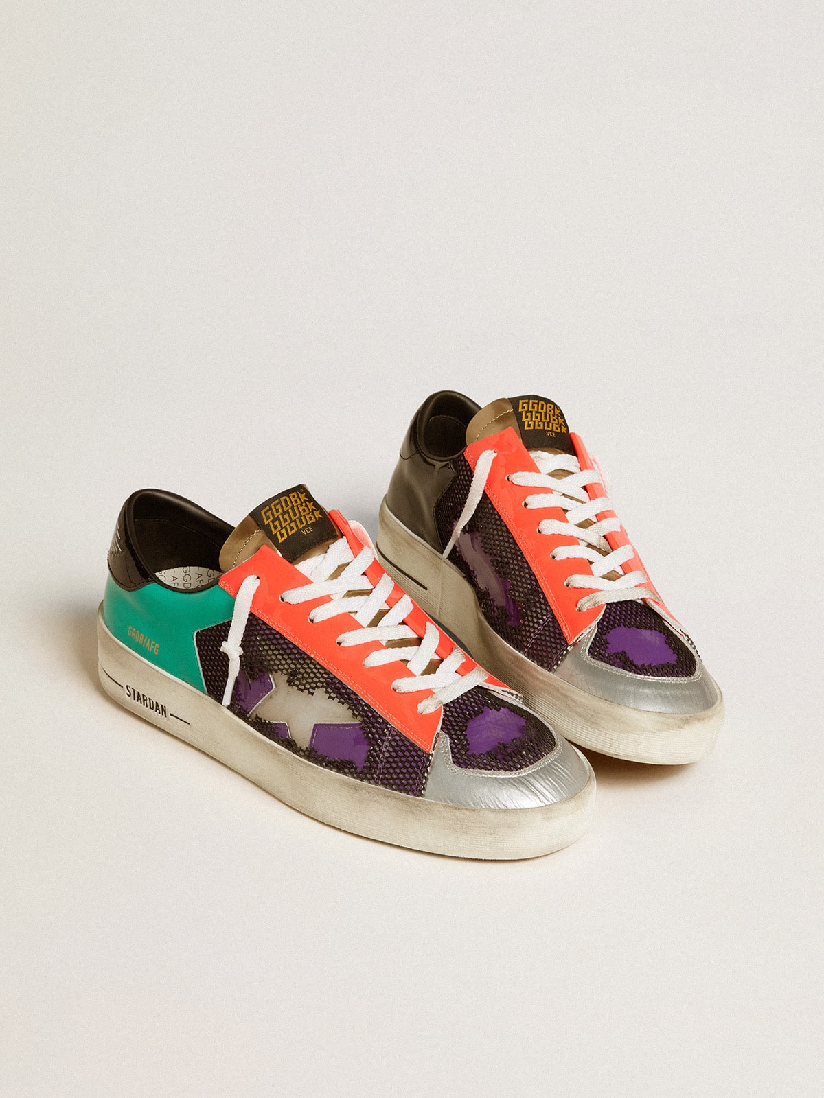Men's Stardan LAB in patent leather and mesh with rubber star