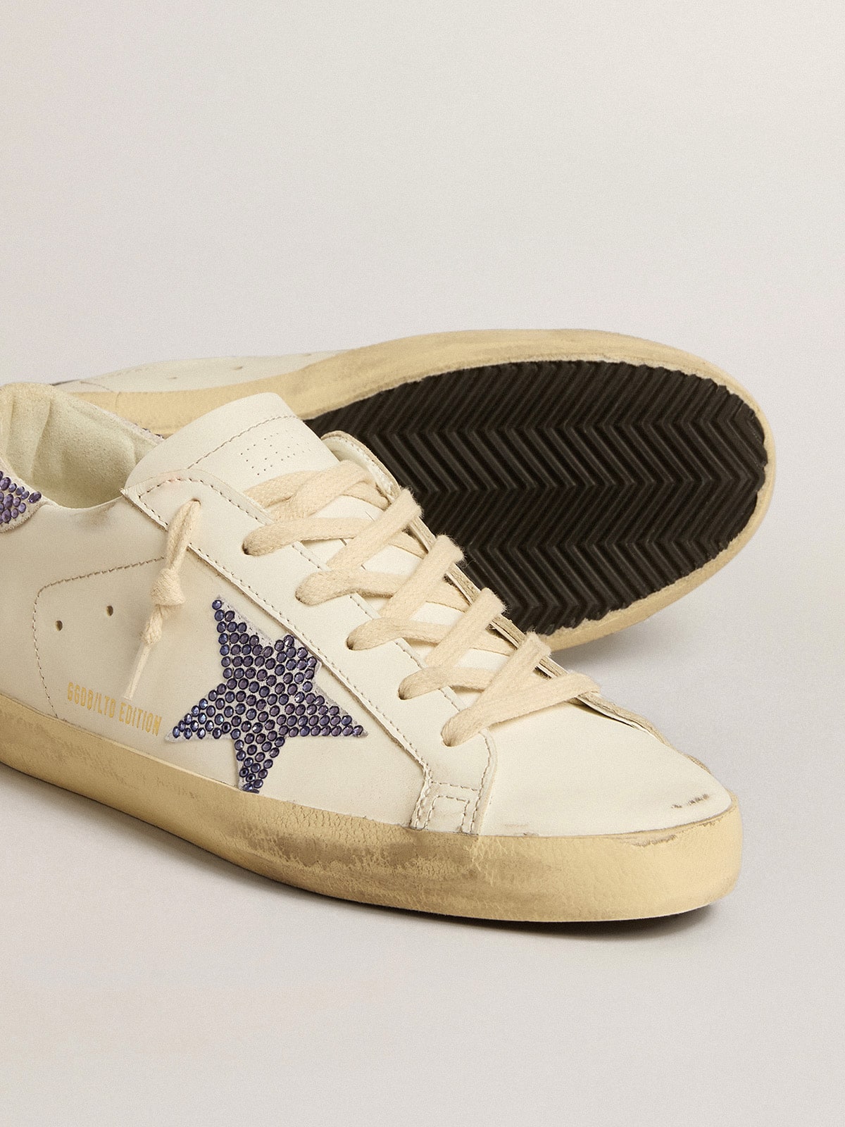Women's Super-Star LTD with suede star and heel tab with Swarovski crystals