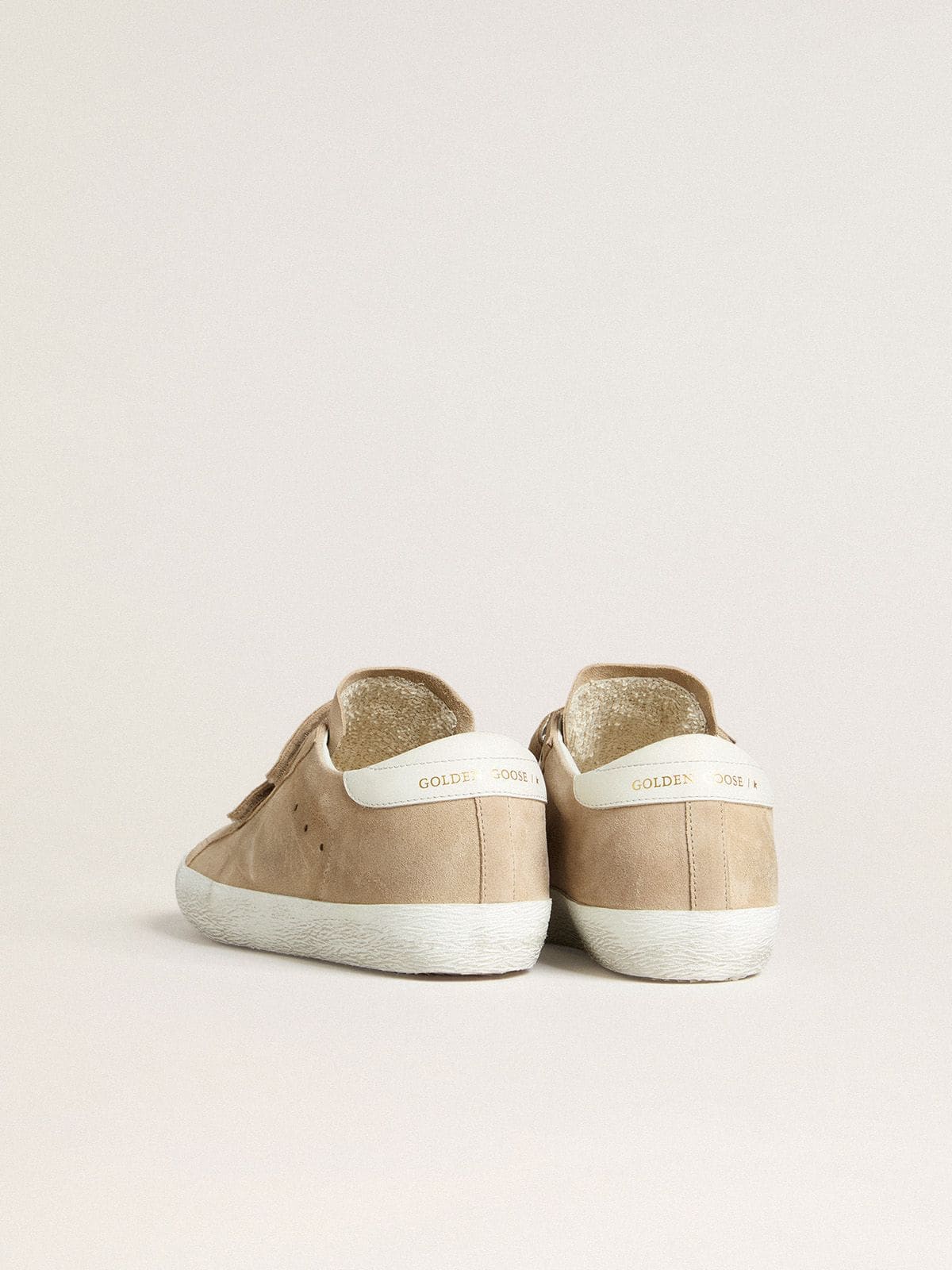 Women's Old School in beige suede with white leather heel tab