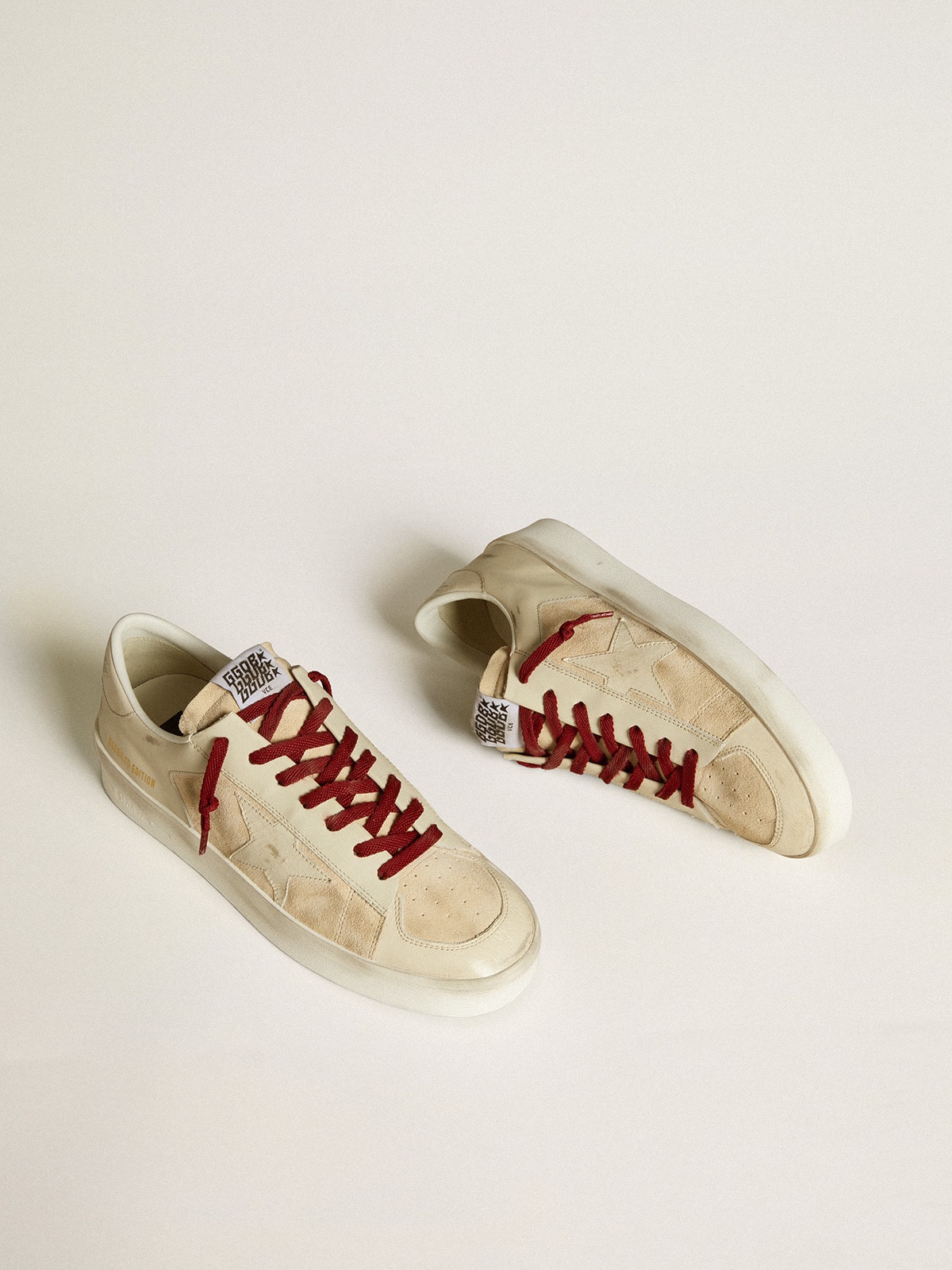 Men's Stardan LTD in suede with patent white leather star and heel tab