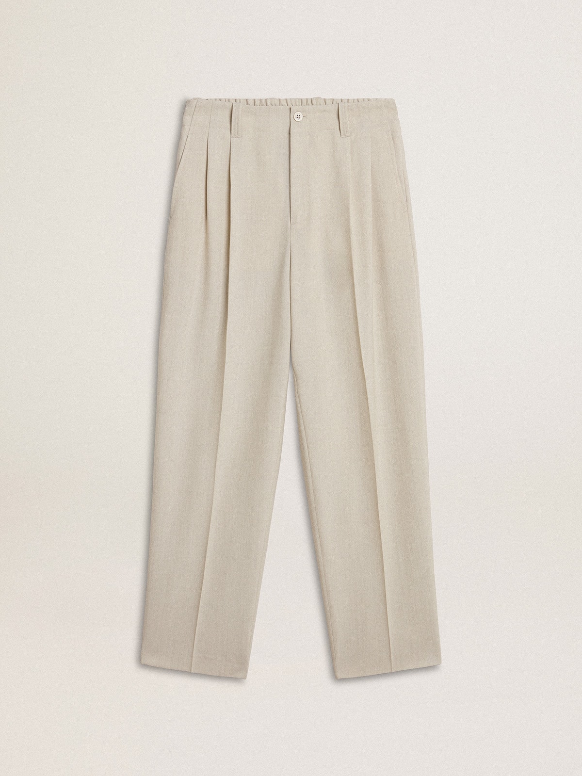 Men's joggers in khaki wool blend