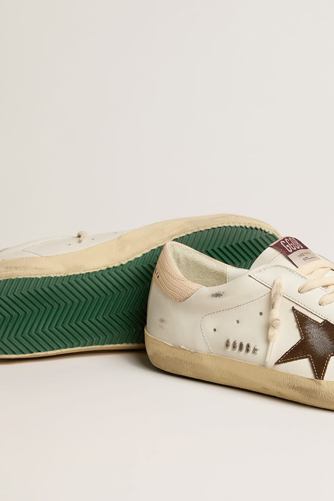 Men's Super-Star sneakers with brown suede star and pink heel tab