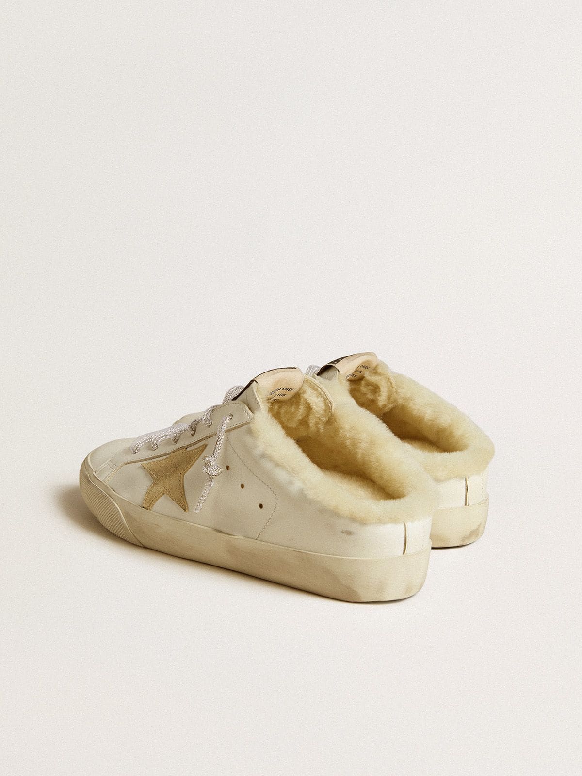 Women's Super-Star Sabots with gold suede star and shearling lining