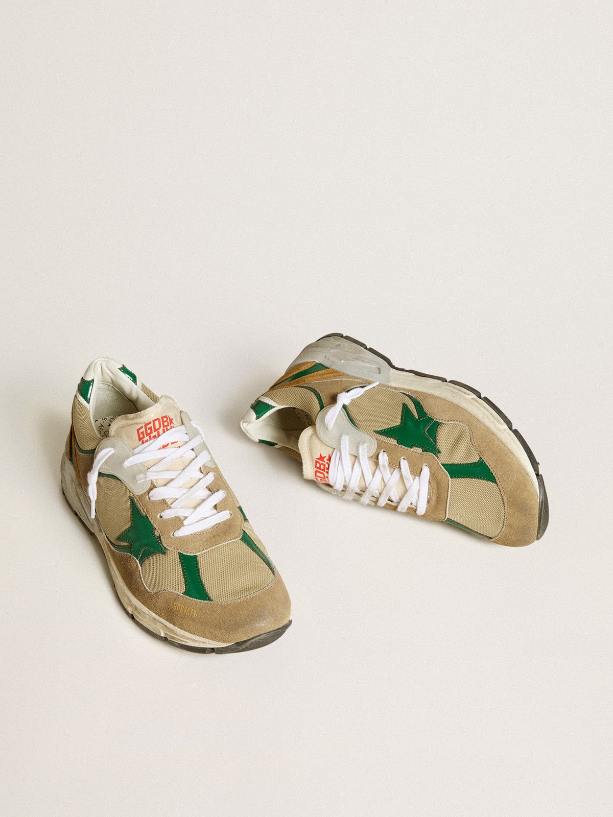 Men's Dad-Star LAB in nylon with green leather star and suede inserts