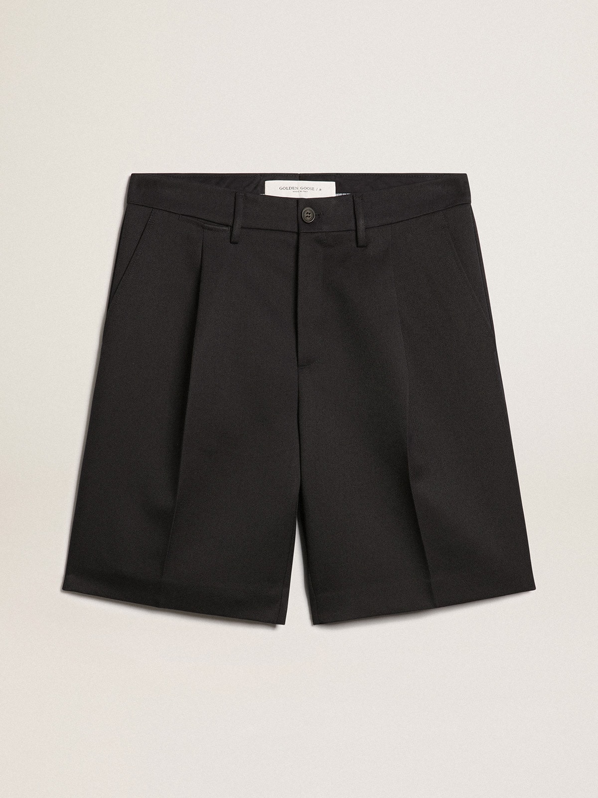 Men's bermuda shorts in dark blue wool