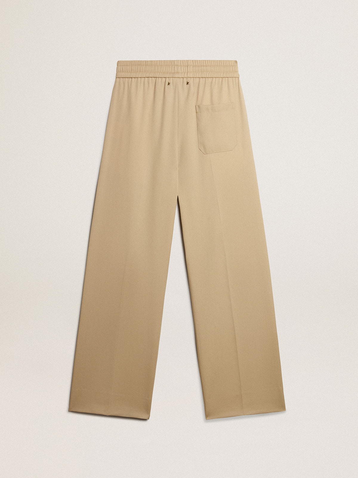 Men's sand-colored joggers with pocket on the back