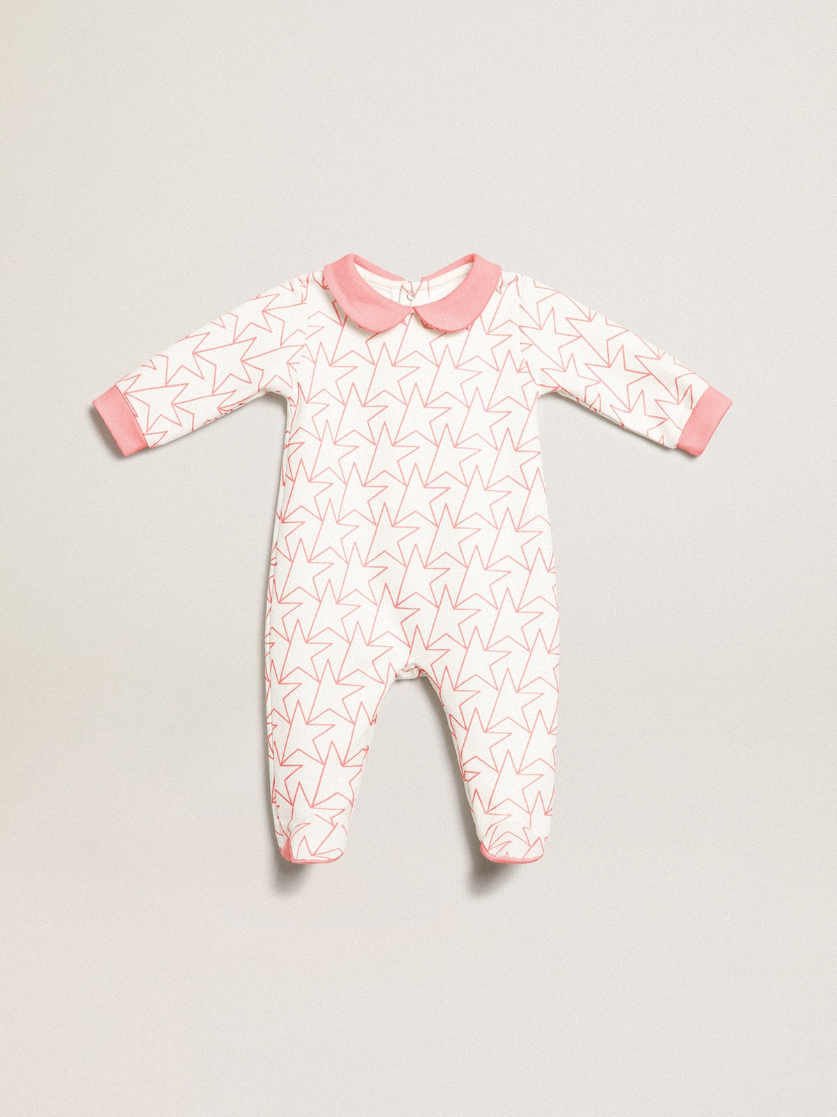 Baby gift set in white with pink trim and star
