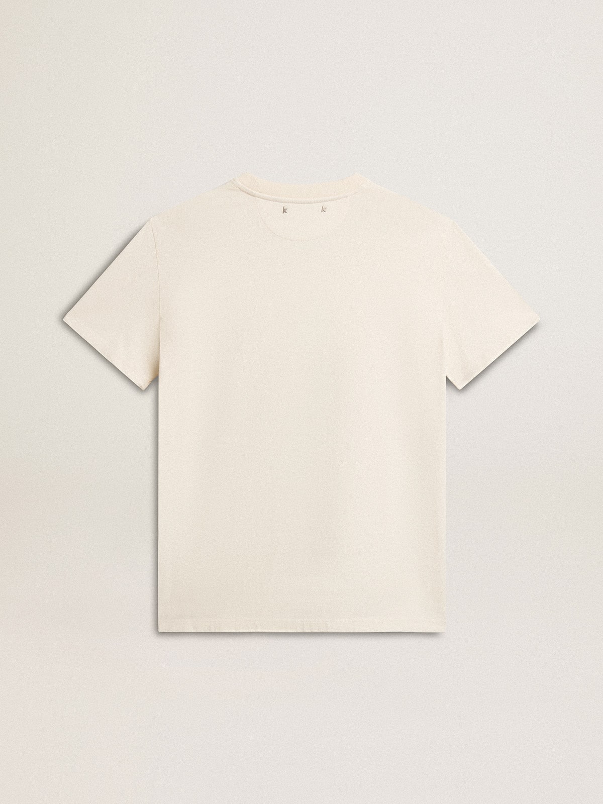 Women's T-shirt in aged white with logo on the chest