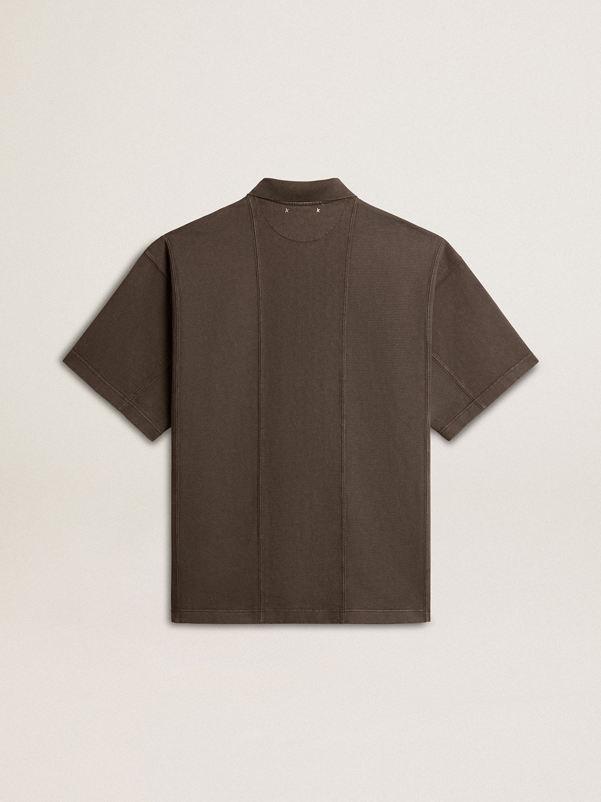 Men's cotton polo shirt in anthracite gray with embroidery