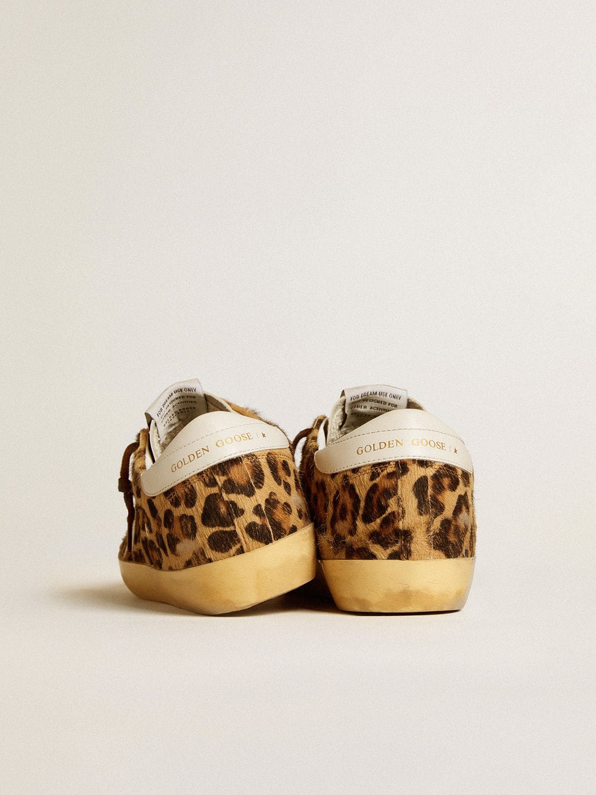Women's Super-Star LTD in leopard-print pony skin with leather star and heel tab