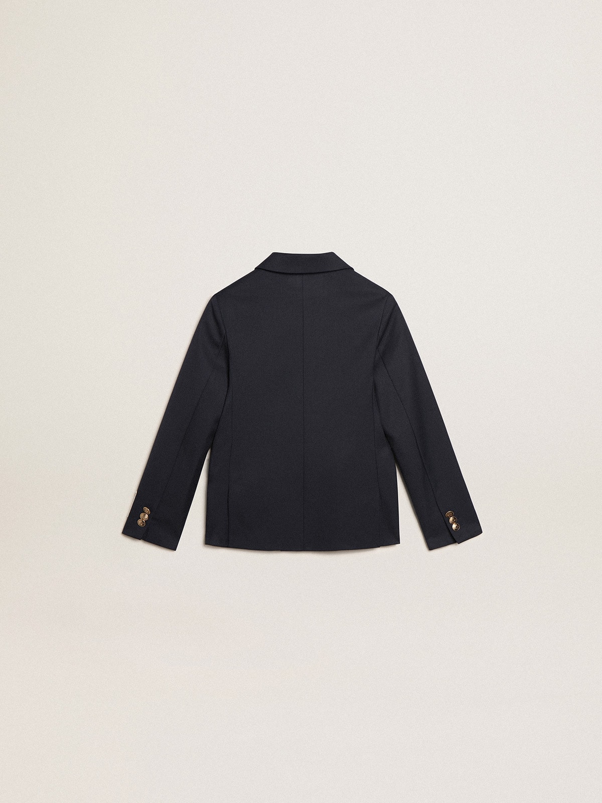 Boys' dark blue double-breasted buttoned blazer