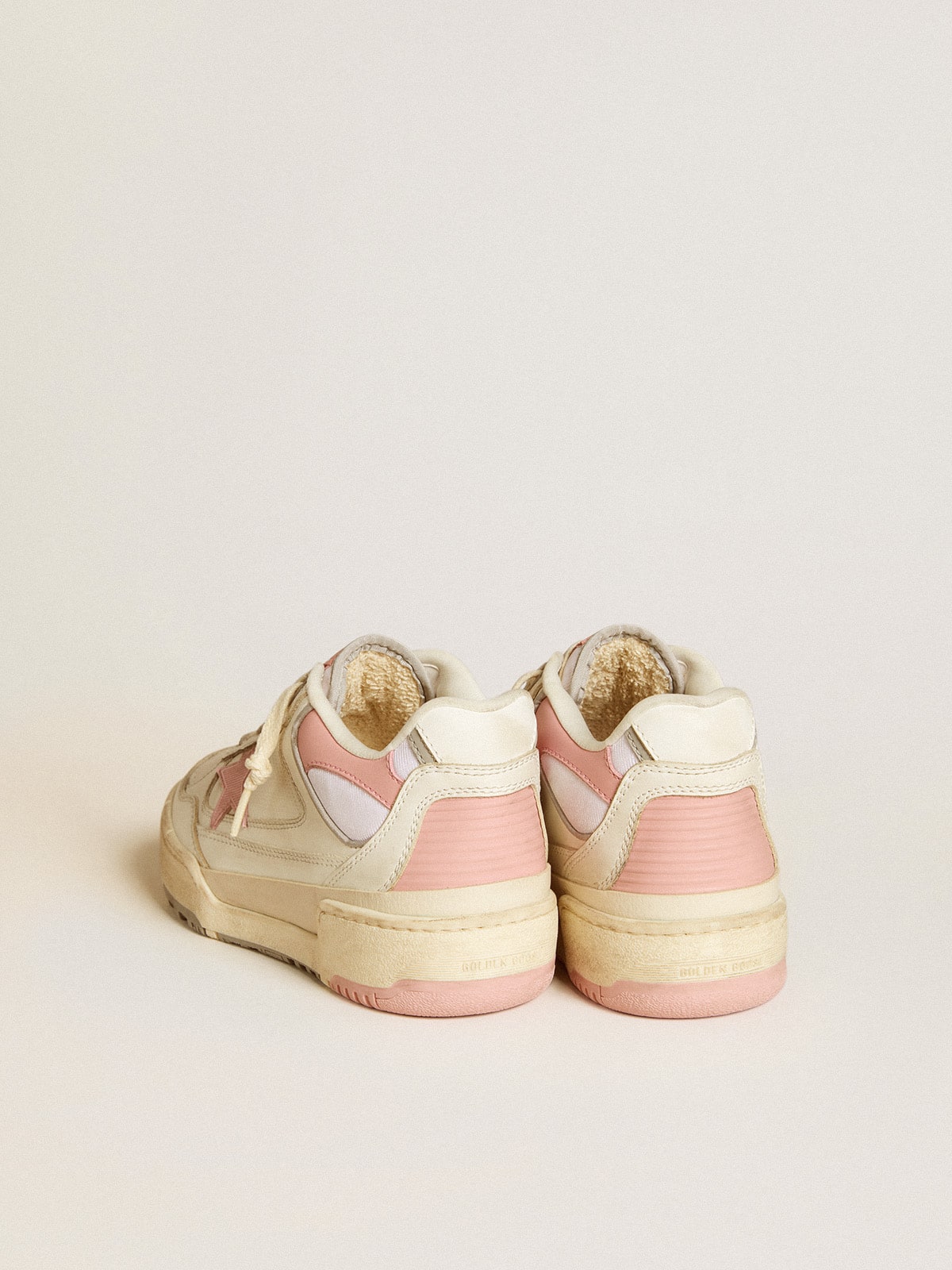 Women's Forty2 with pink star and white leather heel tab