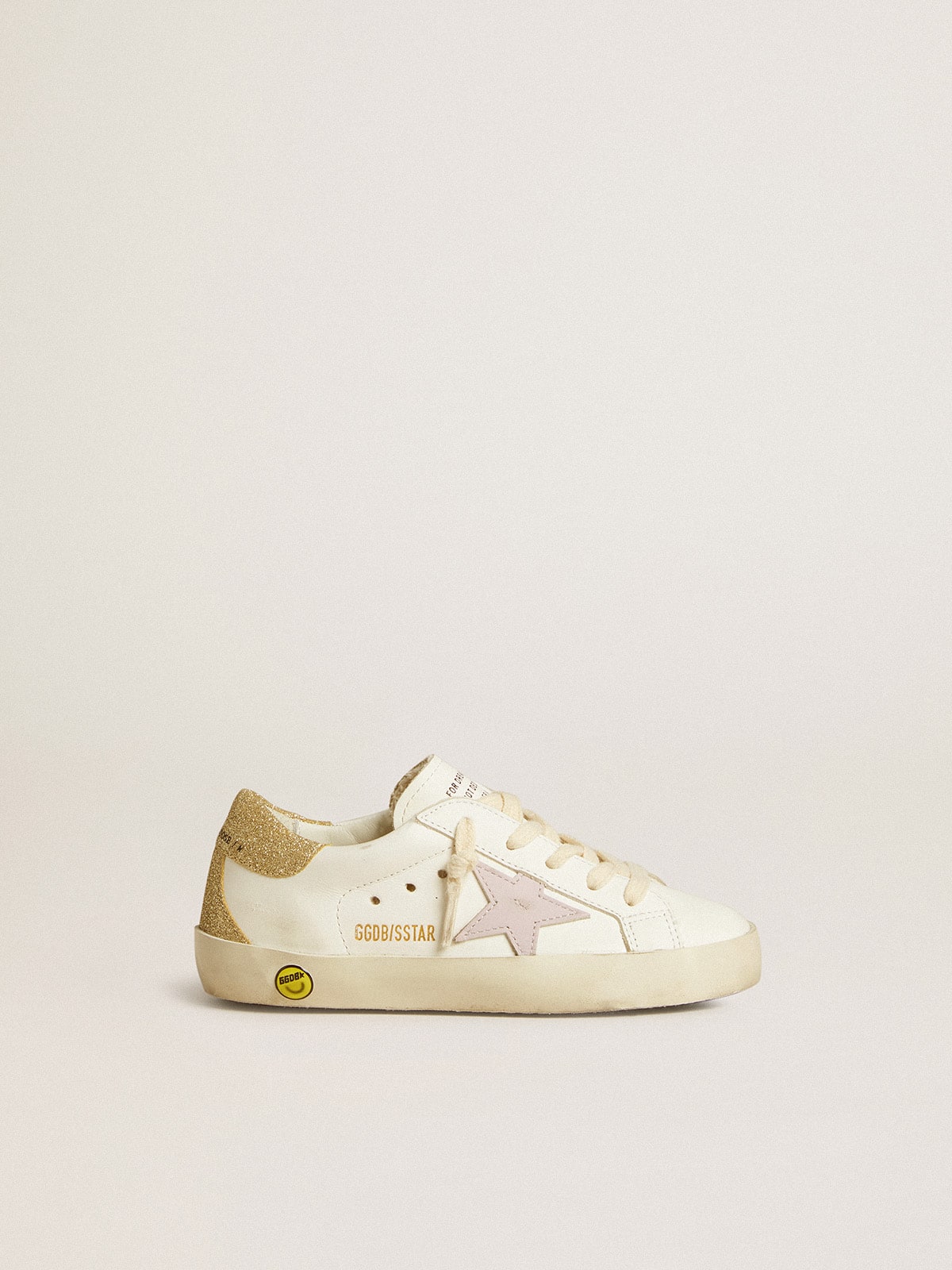 Super-Star Junior with lilac leather star and glitter heel tab