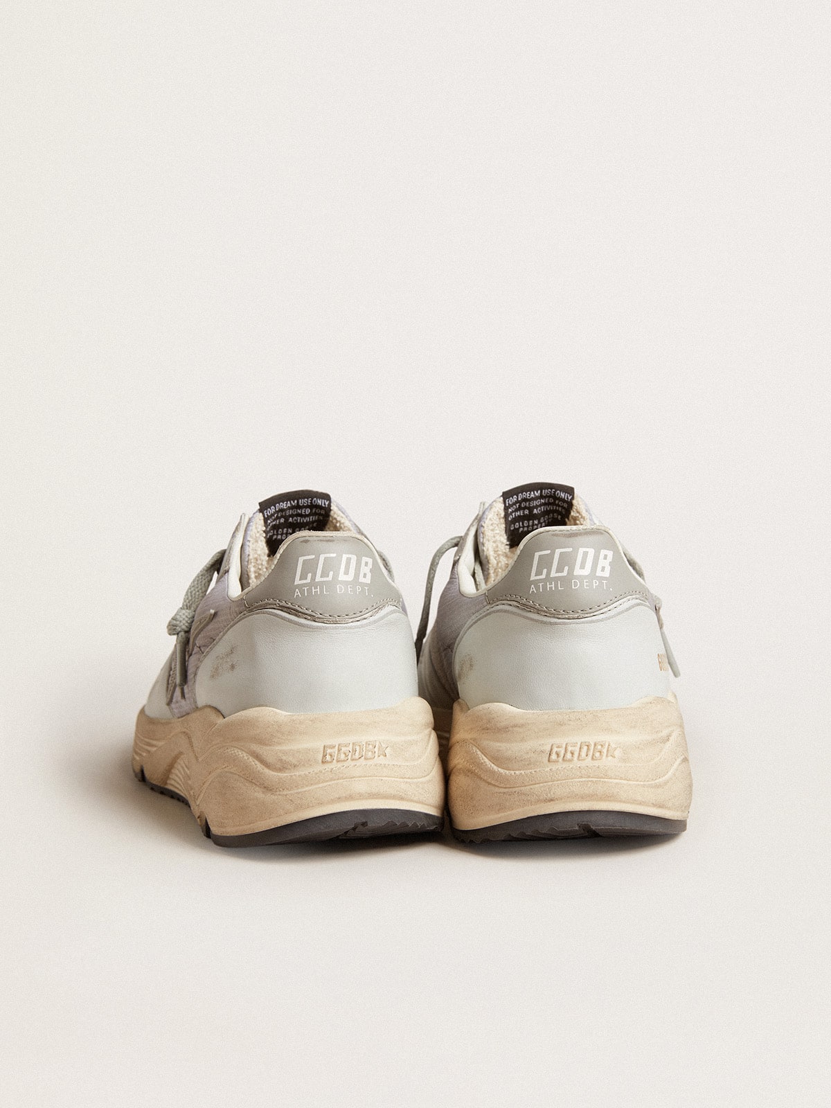 Running Sole in nylon and nappa with rubber star and leather heel tab