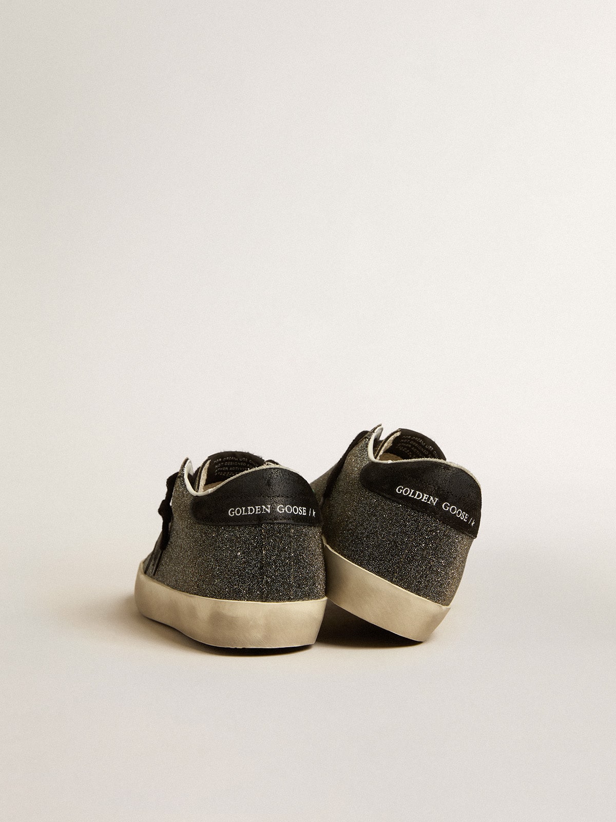 Women's Super-Star in black Swarovski crystals with black suede star