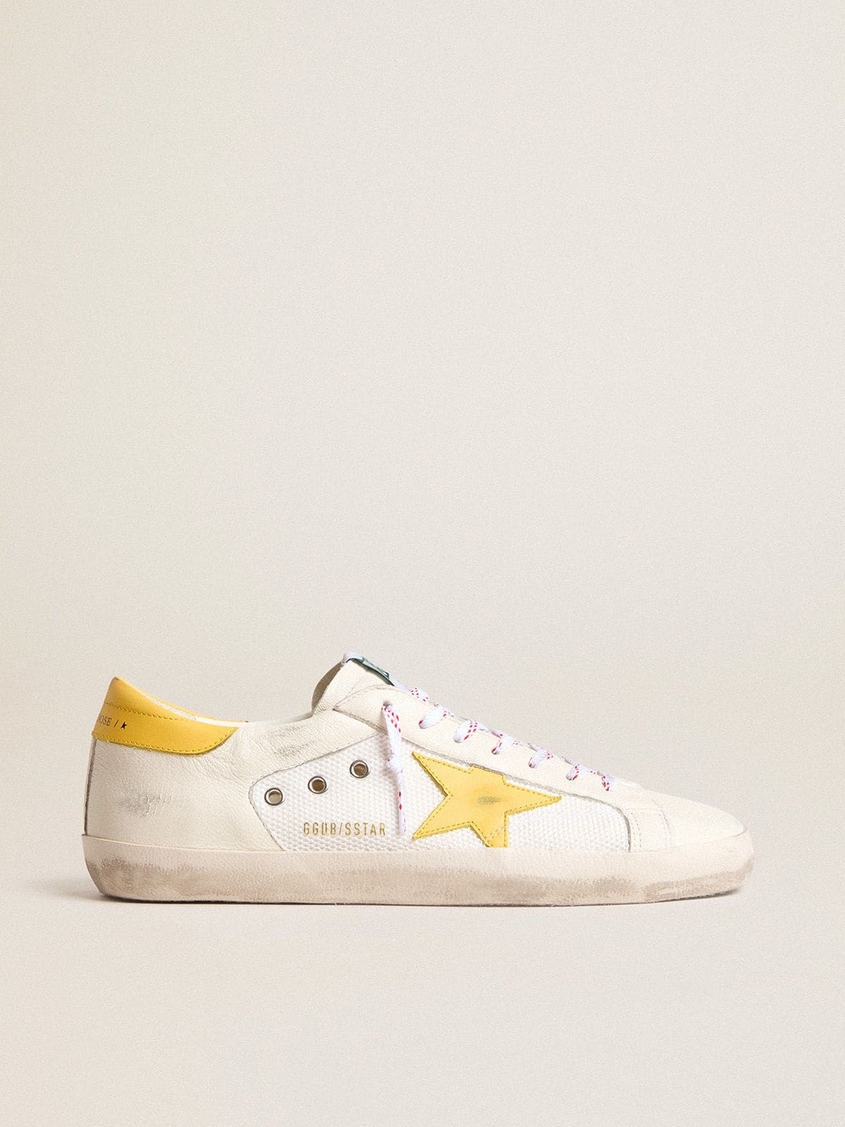 Men's Super-Star in mesh and nappa leather with yellow leather star and heel tab