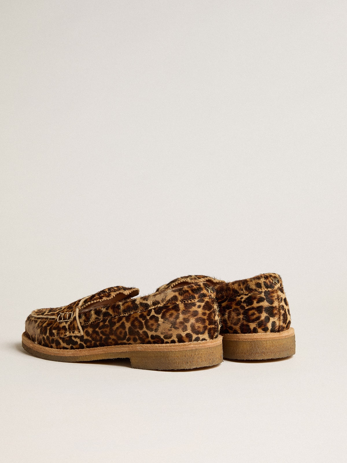 Women's Jerry loafer in leopard-print pony skin