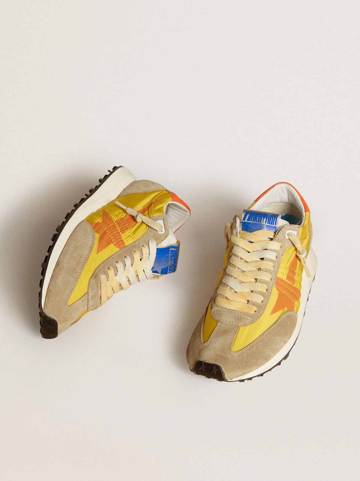 Women's Marathon with yellow nylon upper and orange star