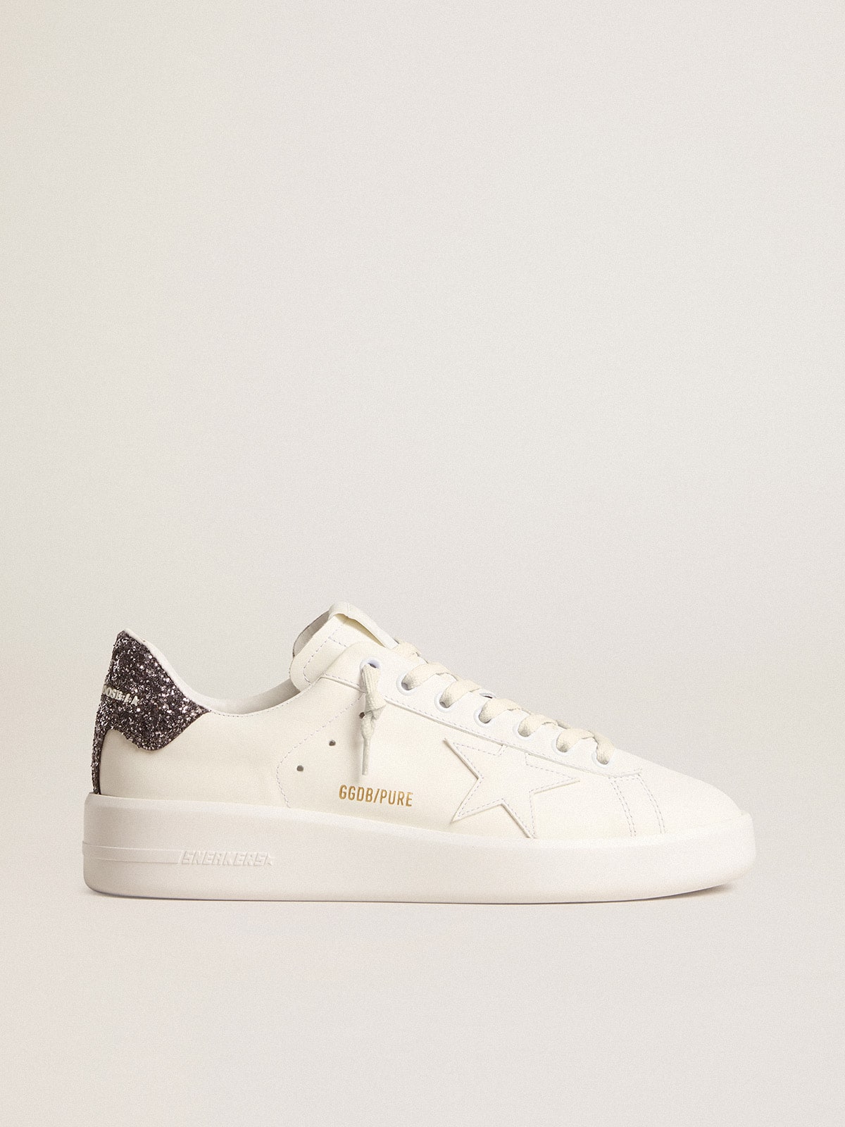 Women's Purestar with white leather star and anthracite glitter heel tab