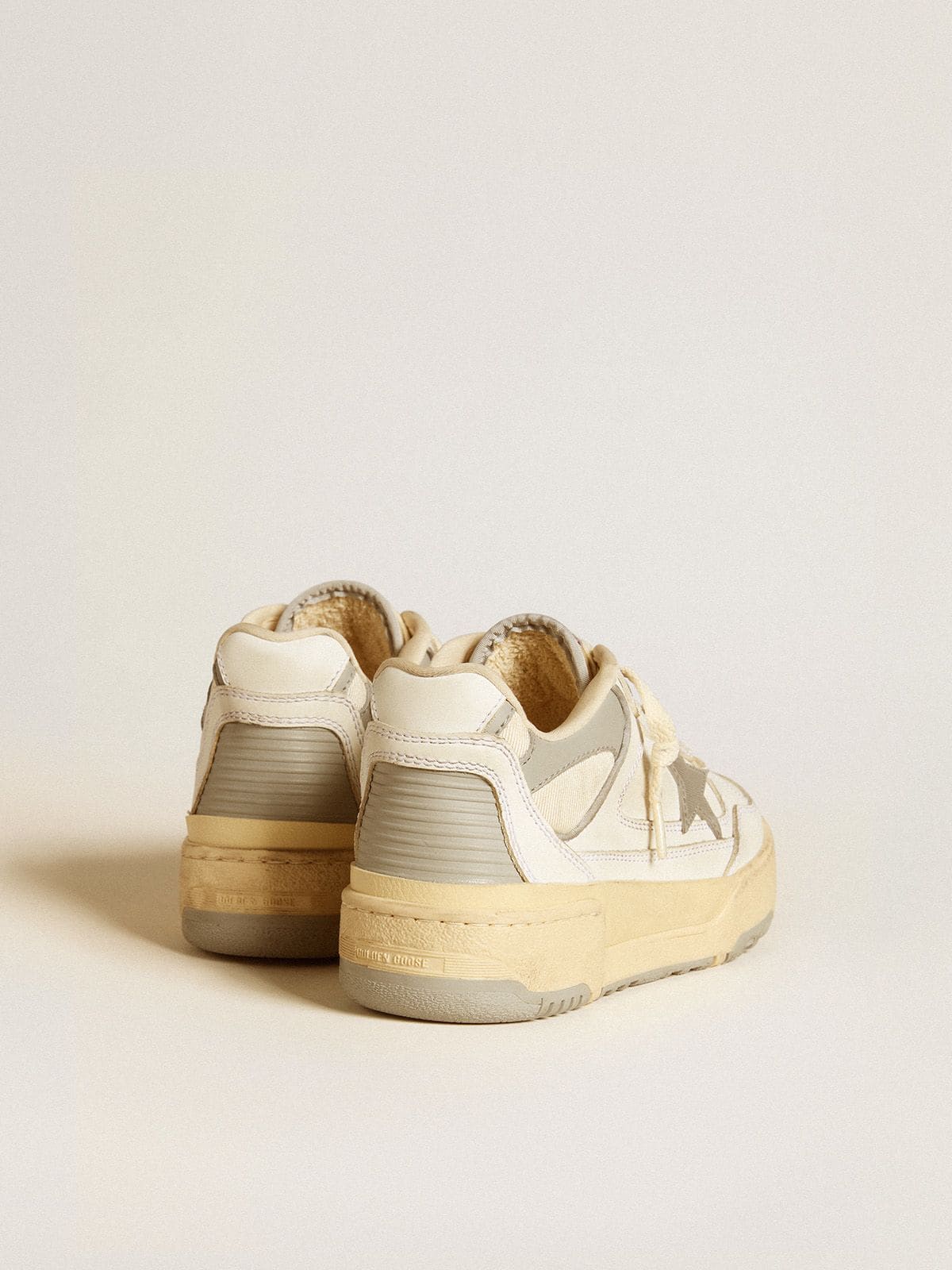 Women's Forty2 with grey star and white leather heel tab