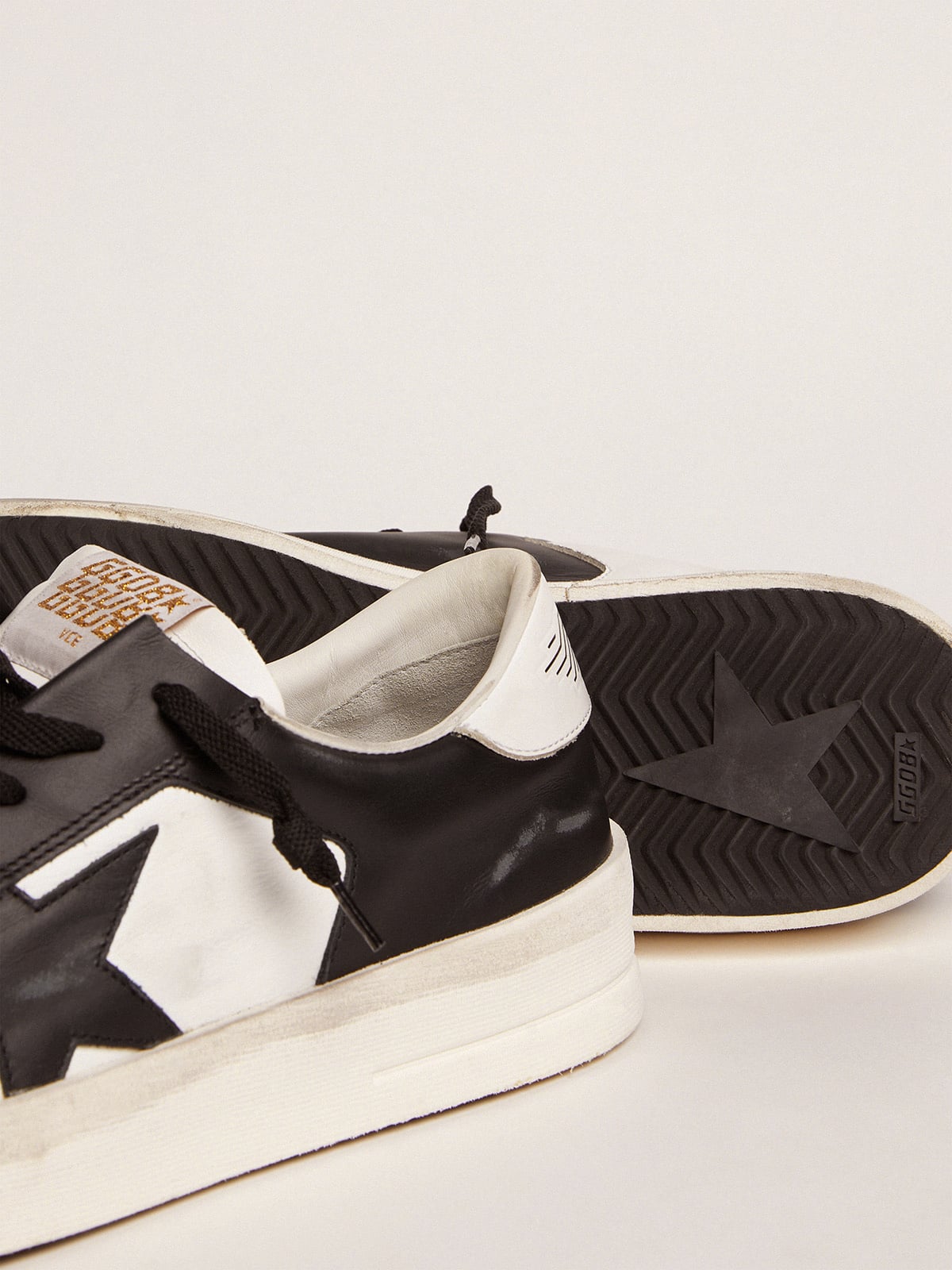 Men's Stardan in white and black leather