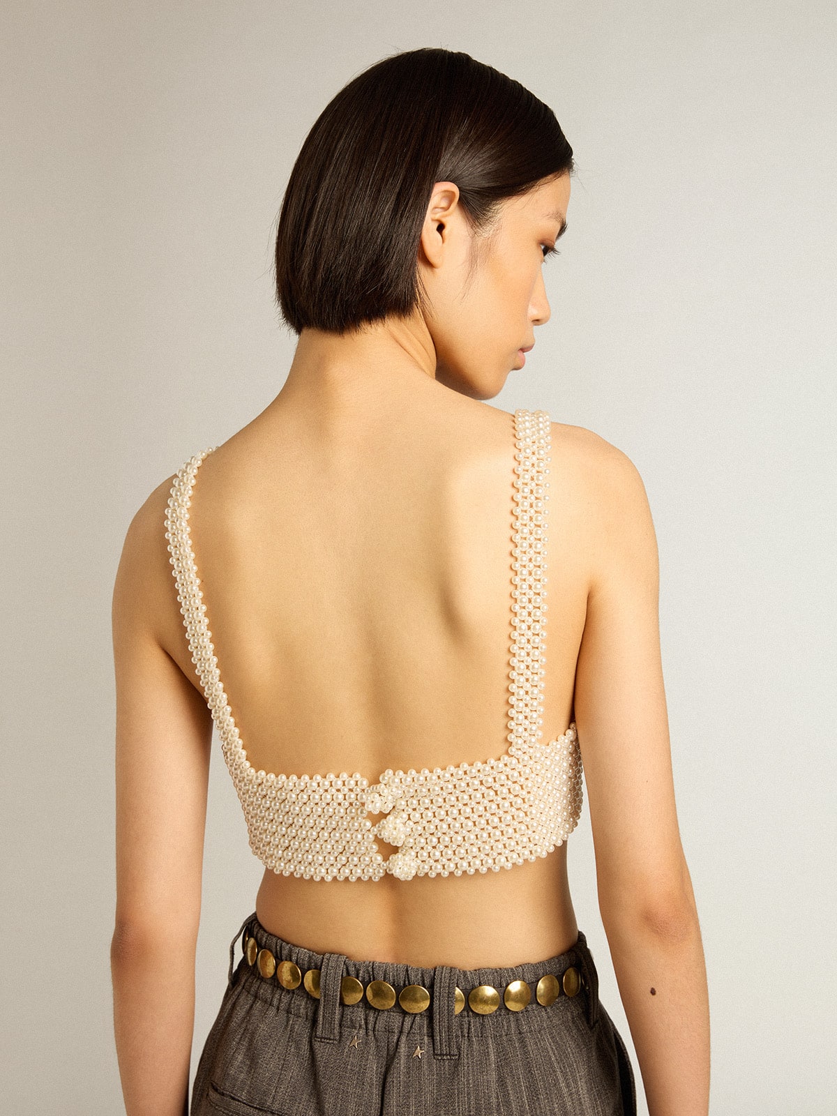 Women's string of pearls top