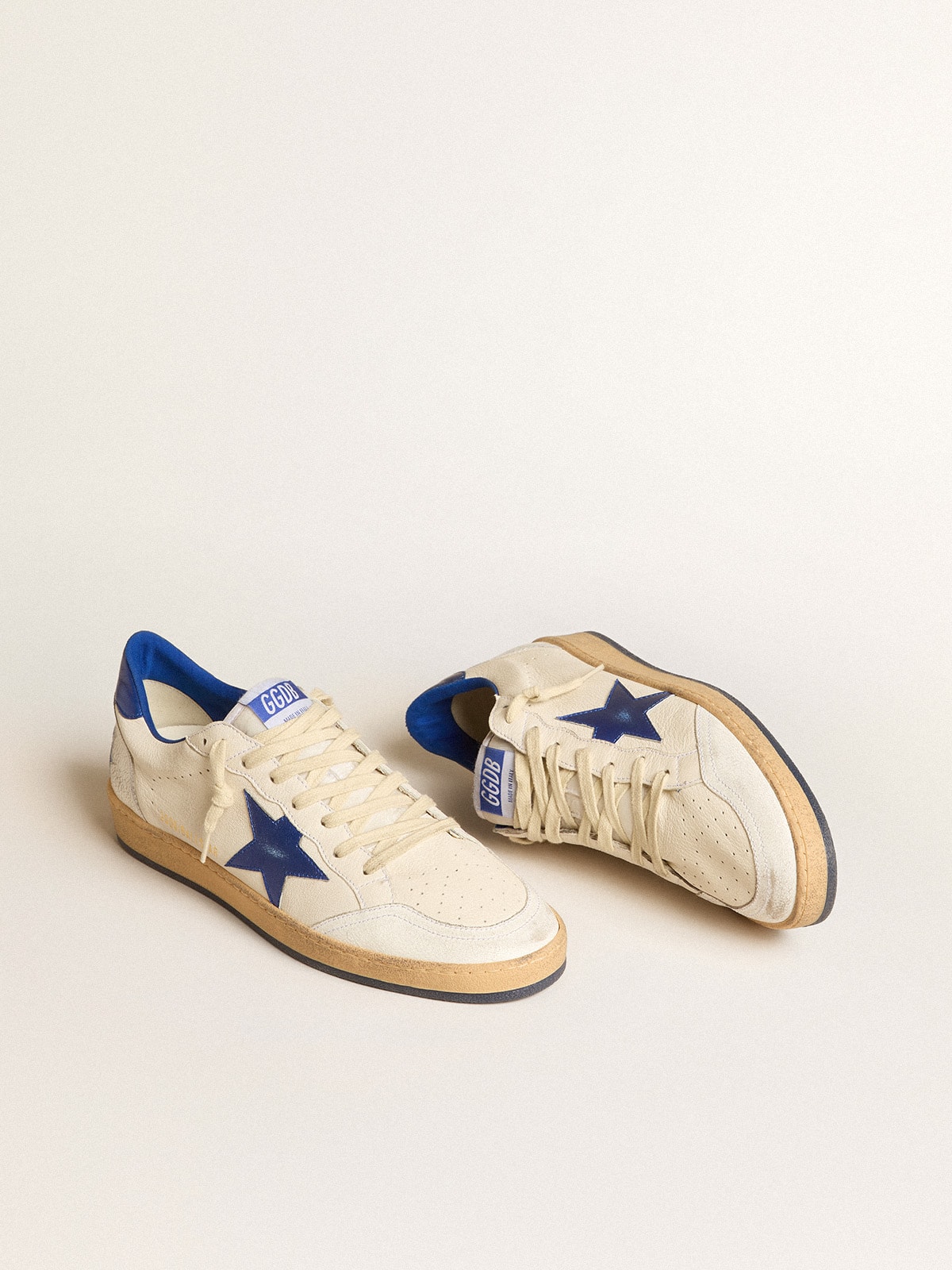 Women's Ball Star Wishes in white nappa leather with bright blue star and heel tab